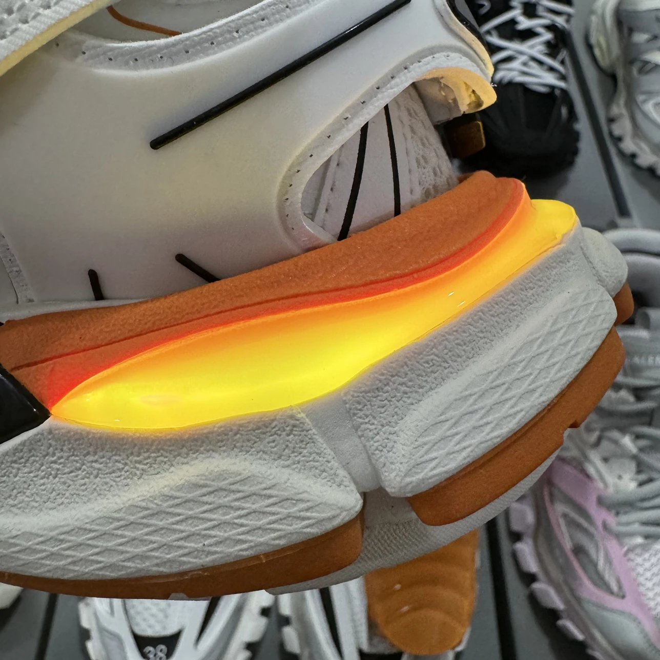 LED 1:1 Best Quality Balenciaga Track Shoes Orange & White