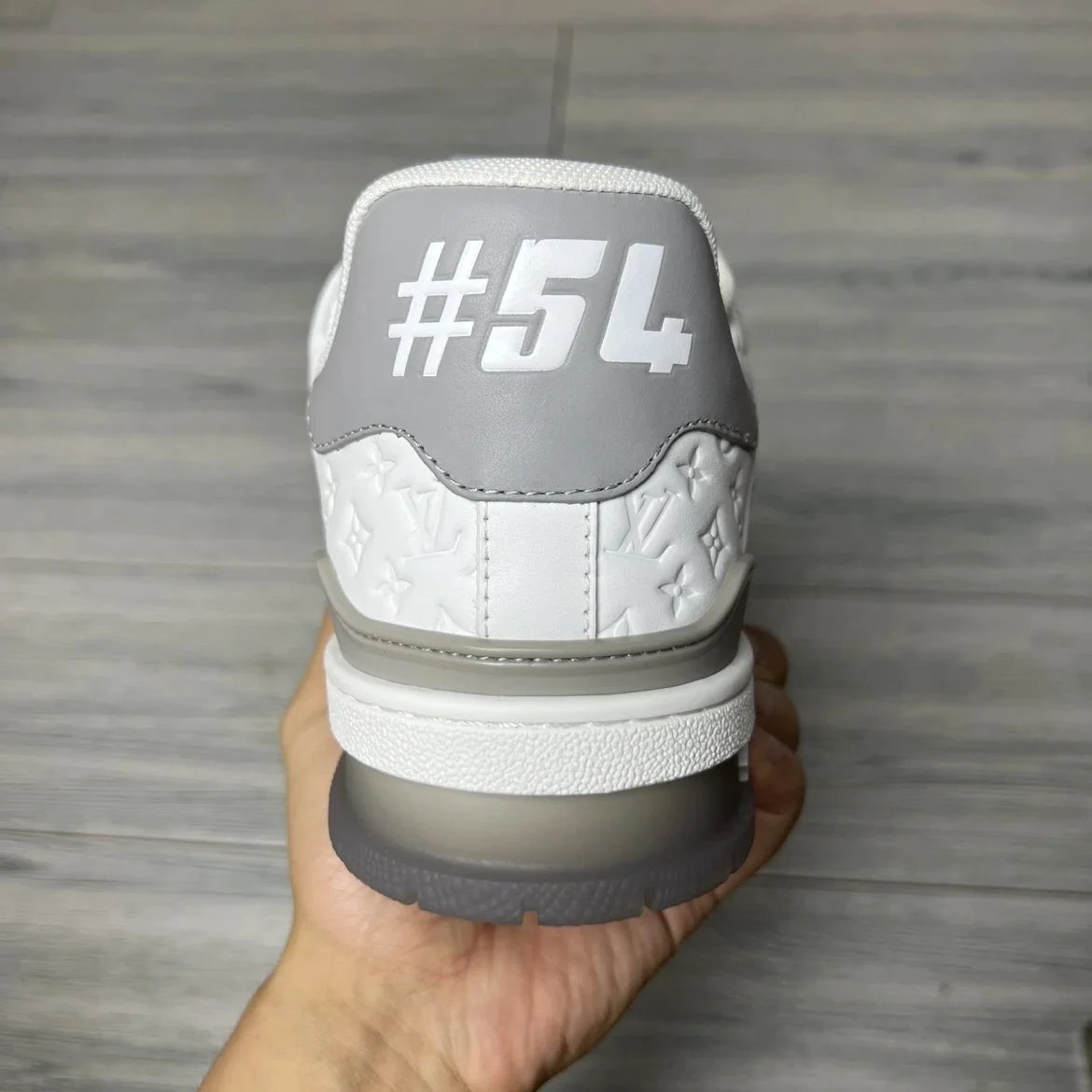 LV Full Letters Logo Trainer Shoes White & Grey