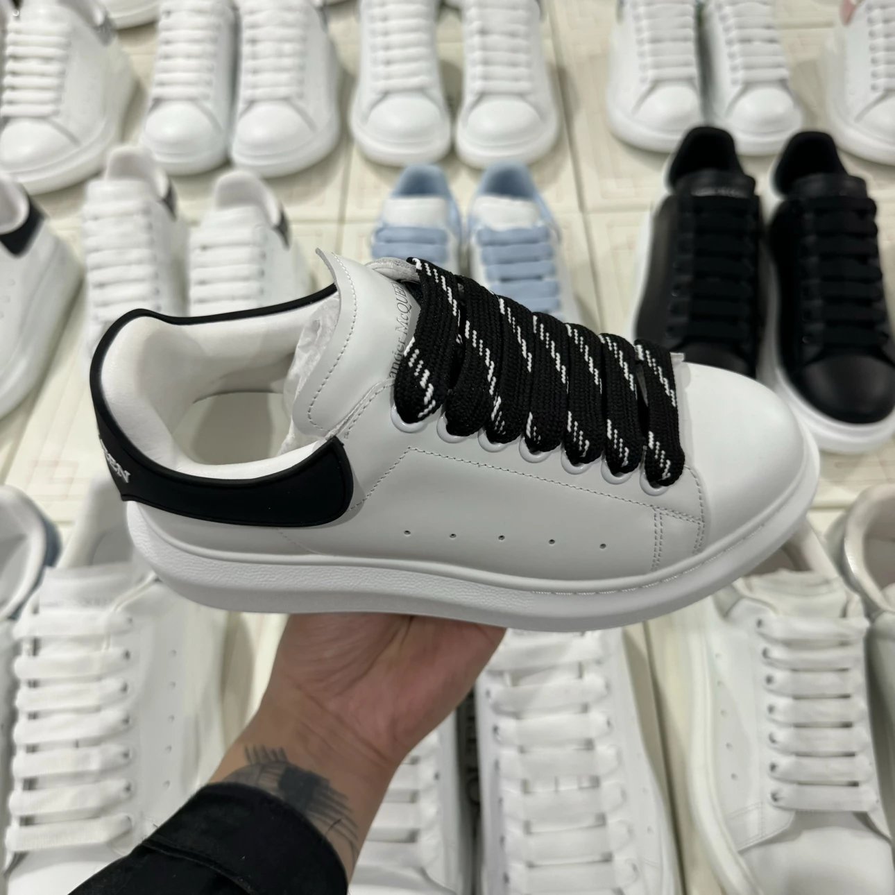 Alexander McQueen white and black shoes