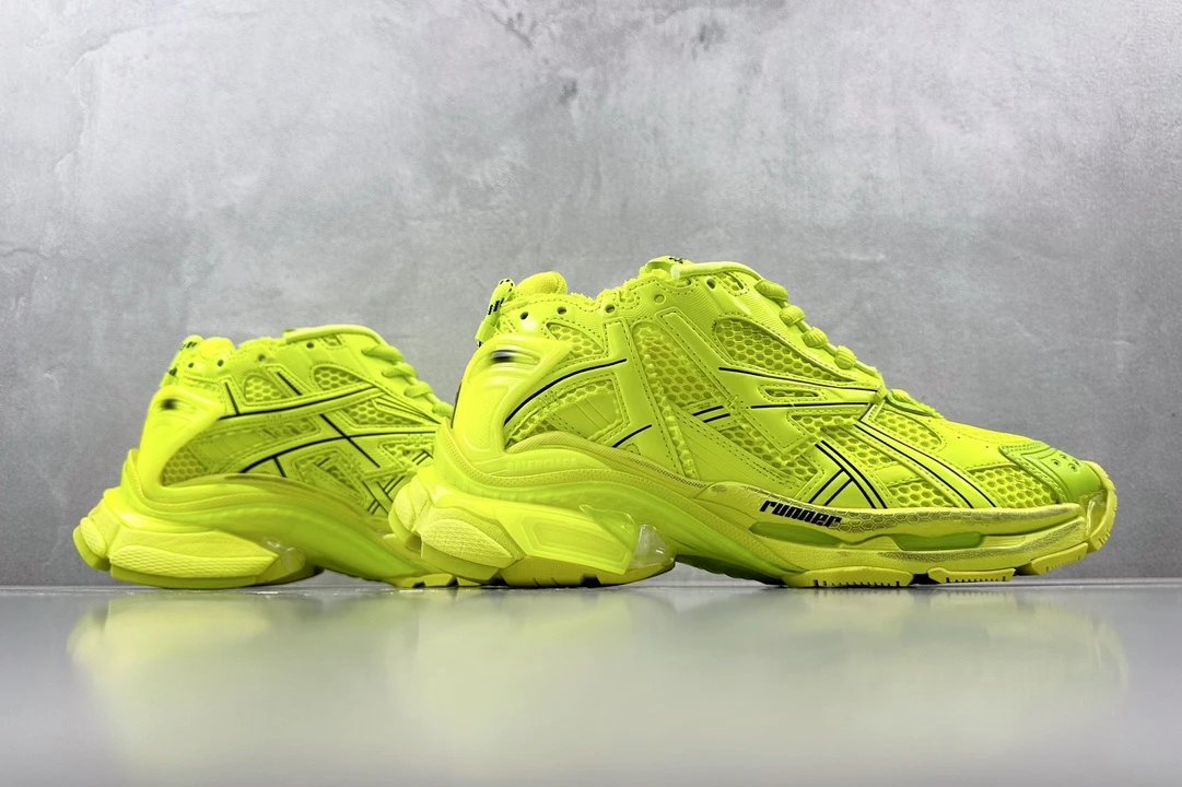 balenciaga runner fluorescent green shoes