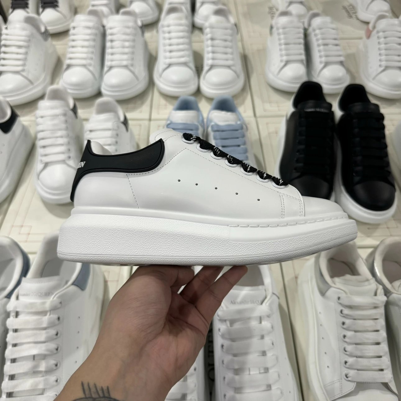 Alexander McQueen white and black shoes