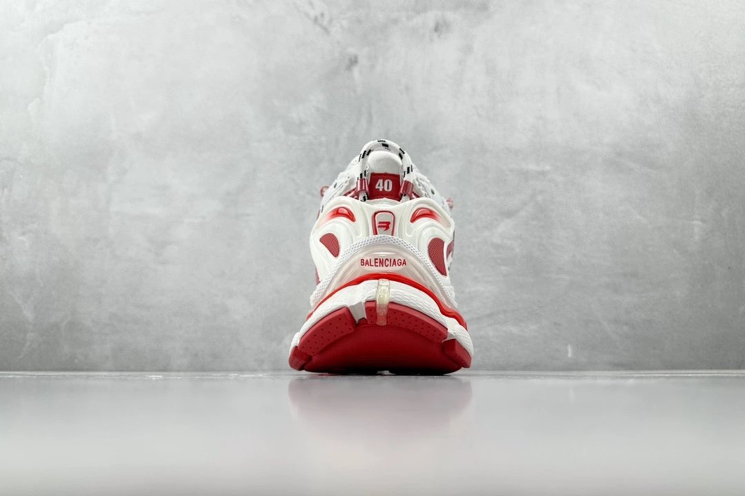balenciaga runner white and red shoes