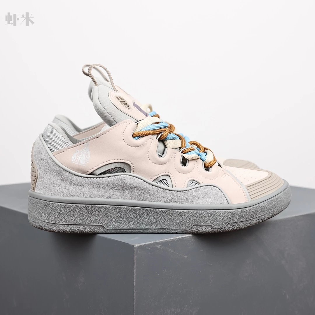 1:1 Best Quality Lanvin Crub Bread Shoes Pink & Grey