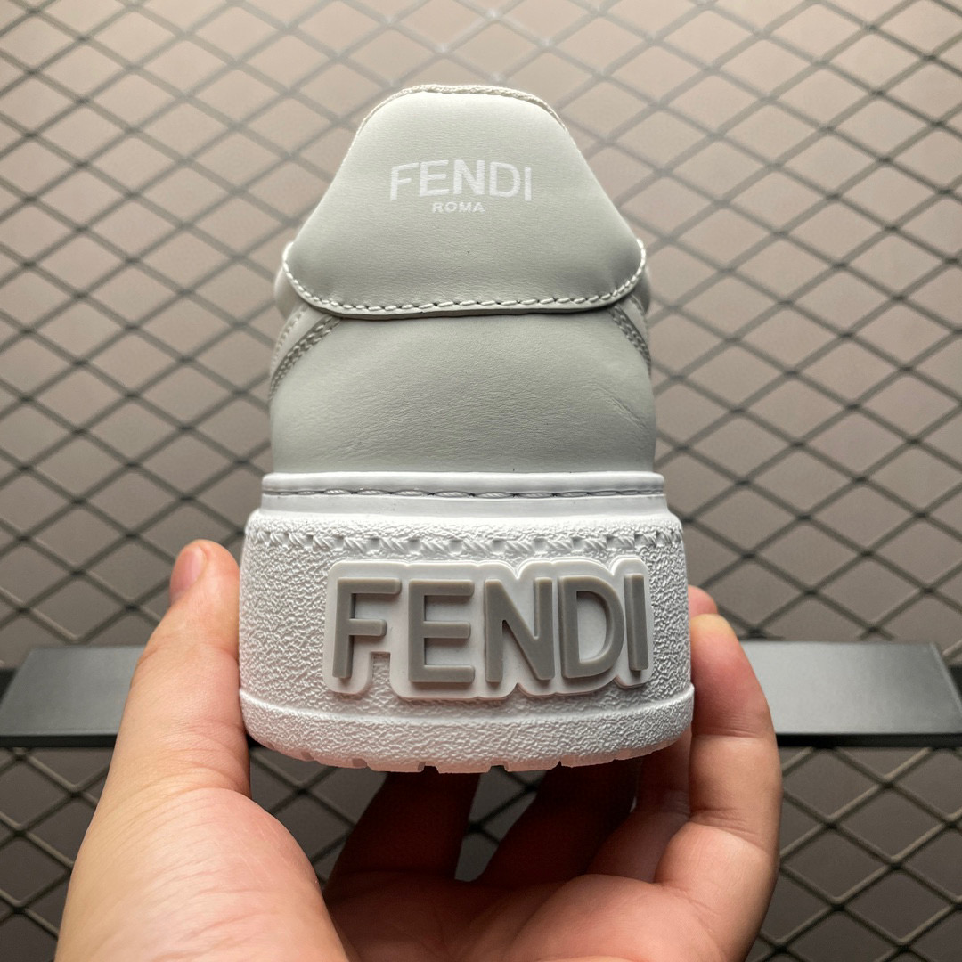 1:1 Best Quality Fendi Match Low Shoes White & Grey