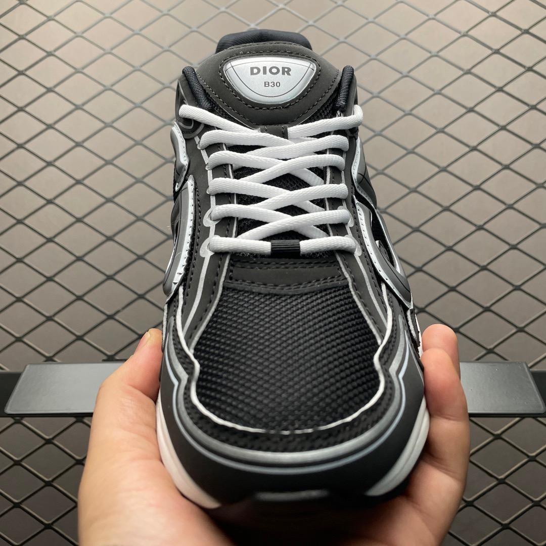 dior b30 black and sliver logo shoes