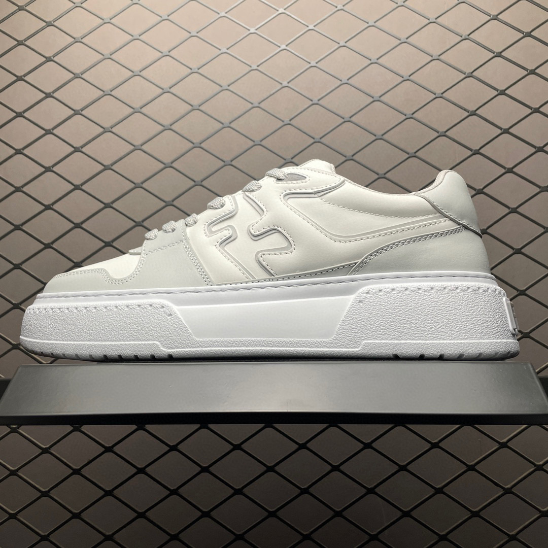 1:1 Best Quality Fendi Match Low Shoes White & Grey