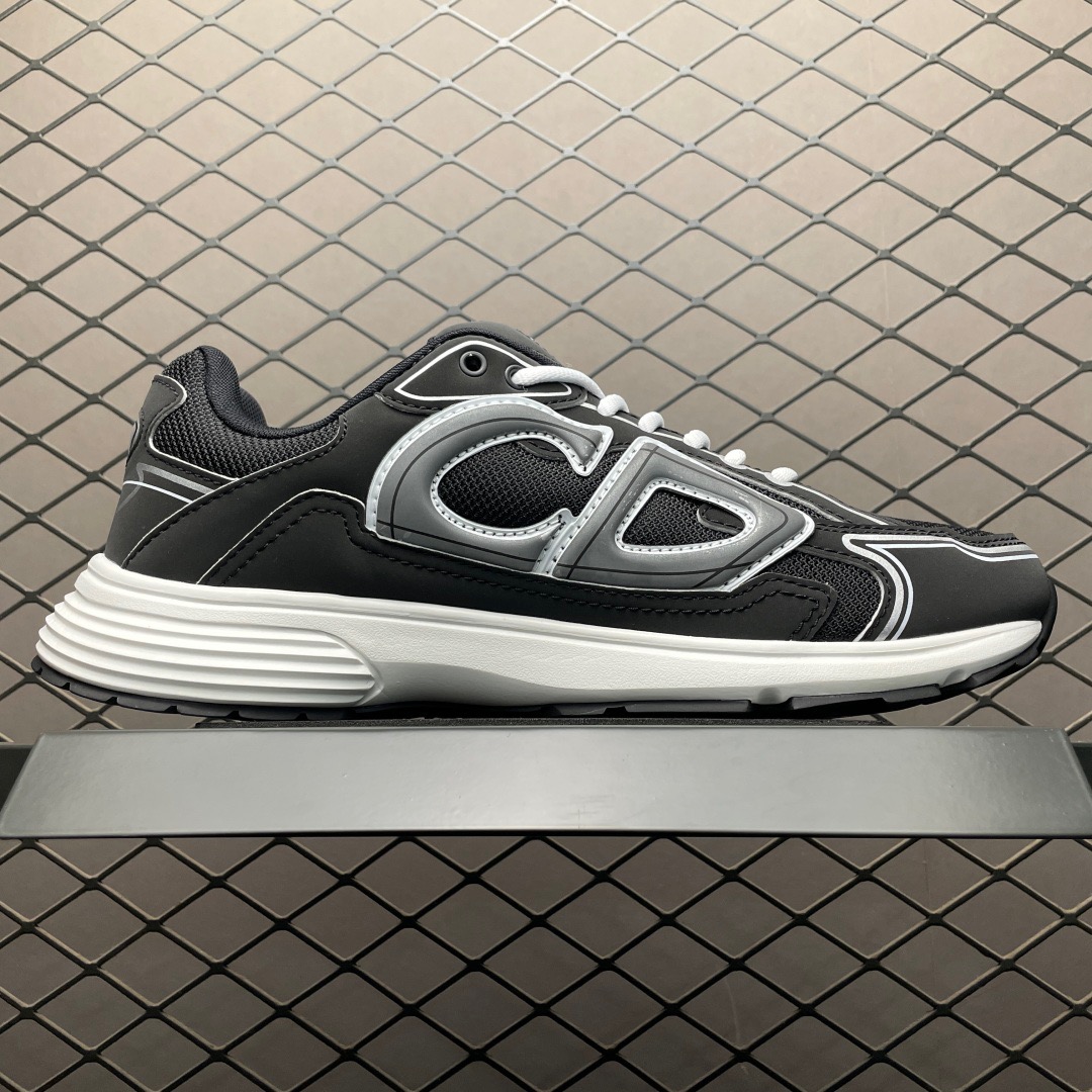 dior b30 black and sliver logo shoes