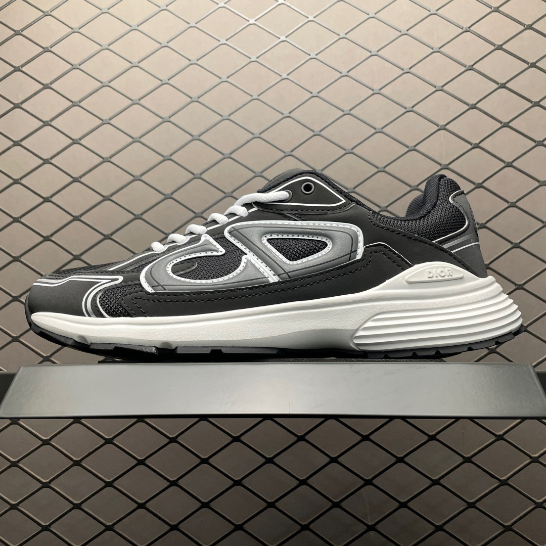 dior b30 black and sliver logo shoes