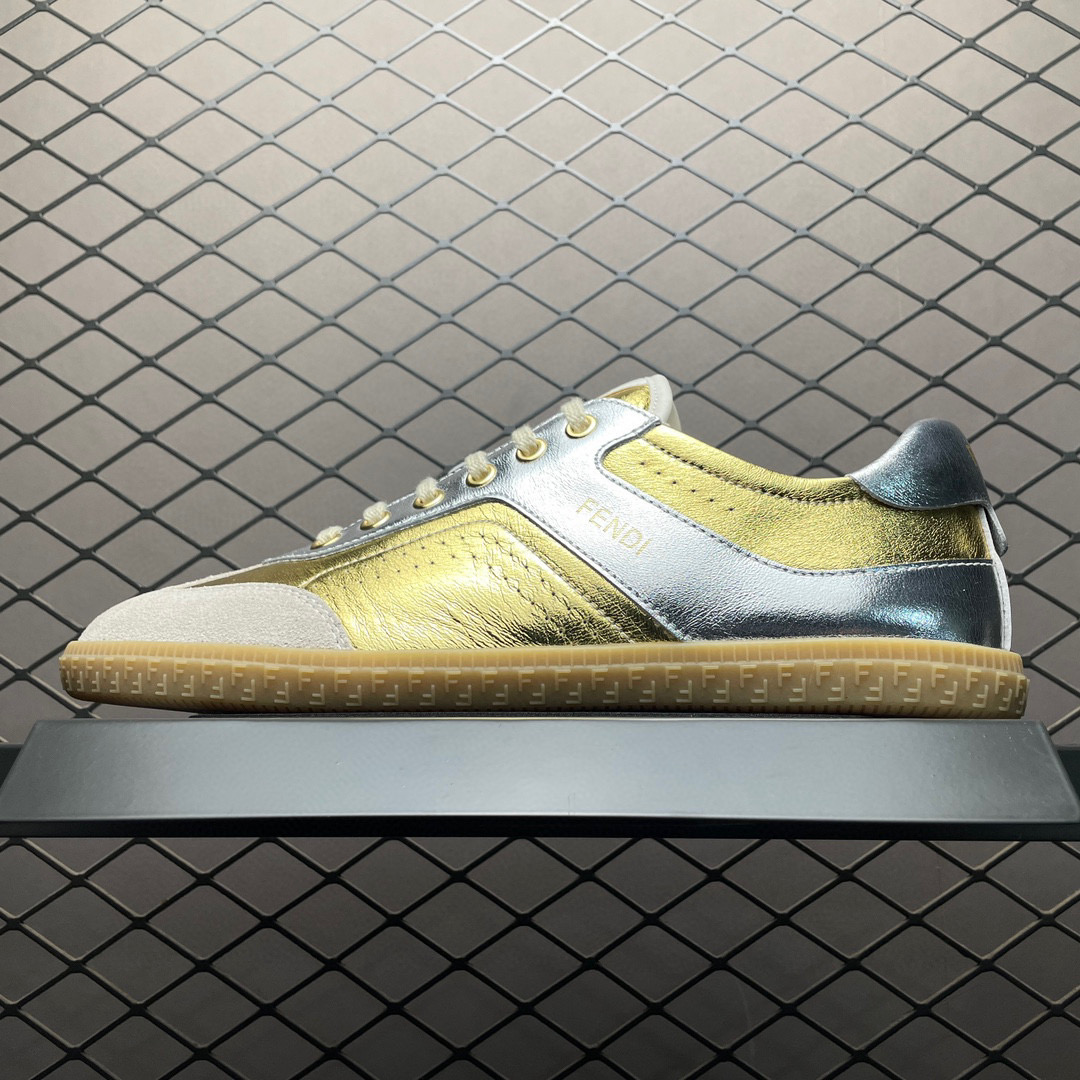 Fendi flair leather sneaker low Gold