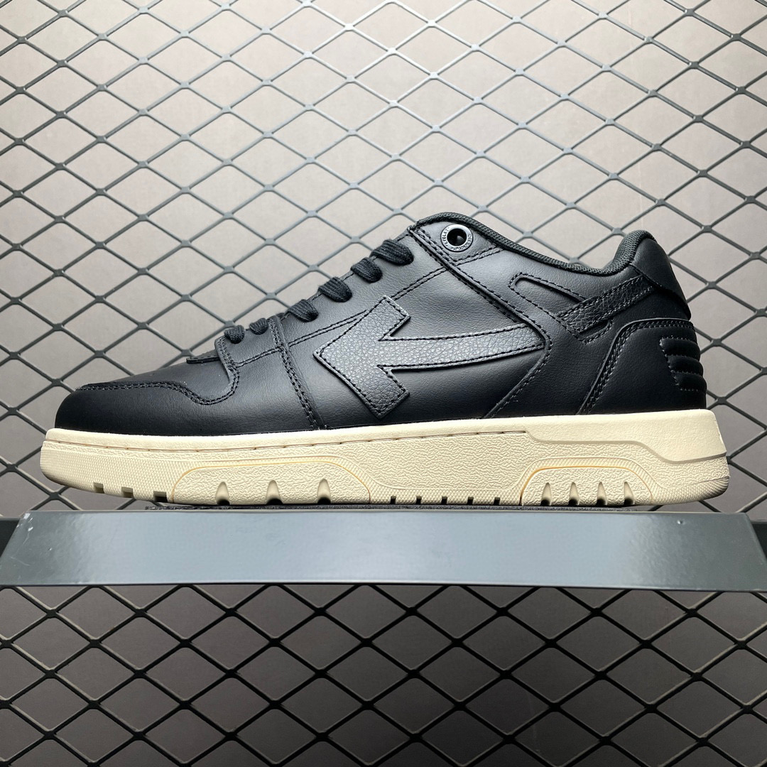 1:1 Best Quality Off White Out of Office Shoes Black Leather