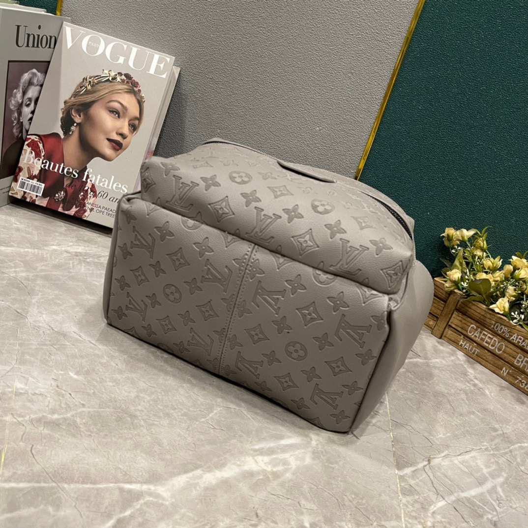 LV Discovery Embossing Monogram Backpack Grey