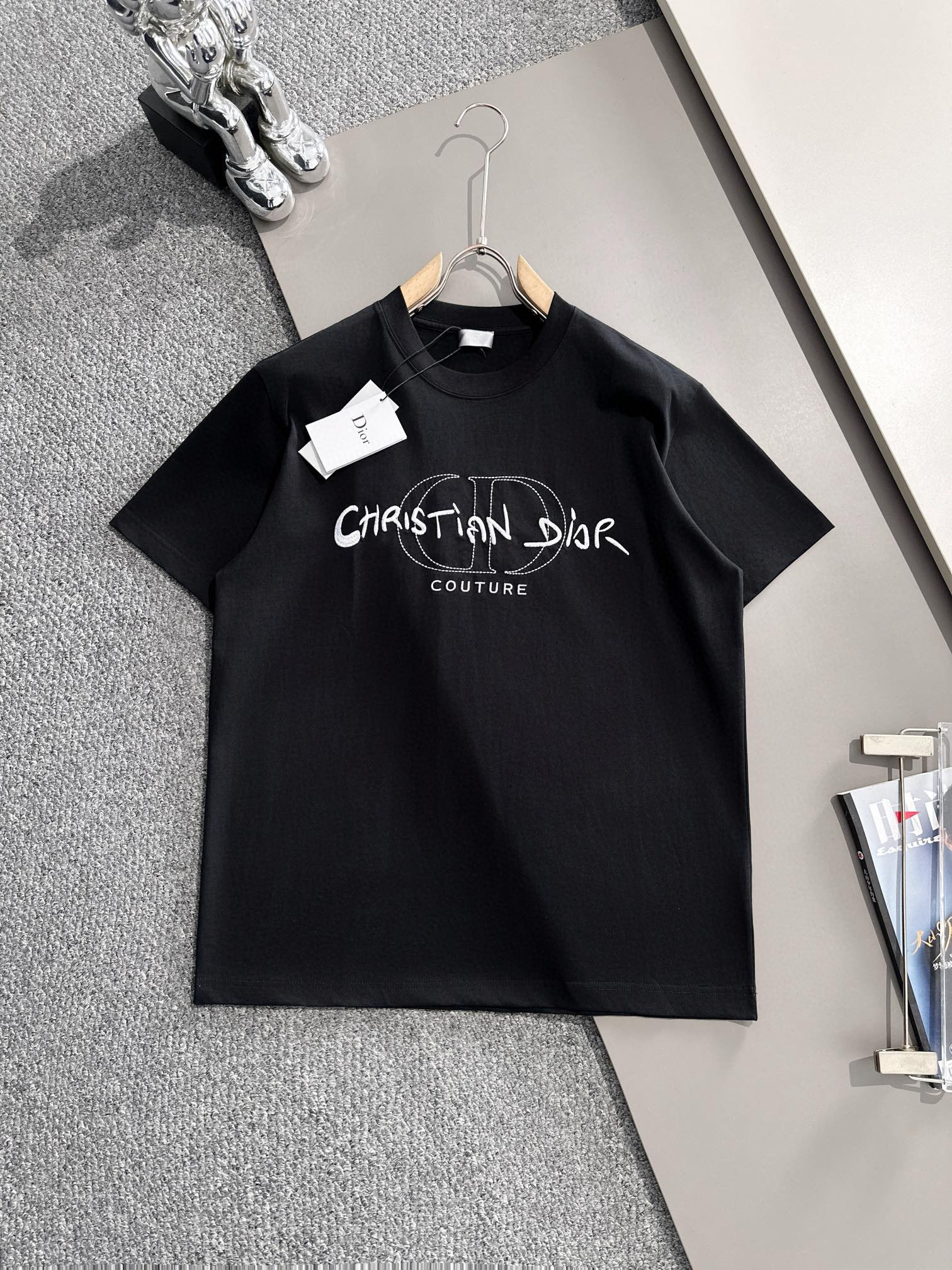 Dior CD Embroidery Logo Tee 2 Colors