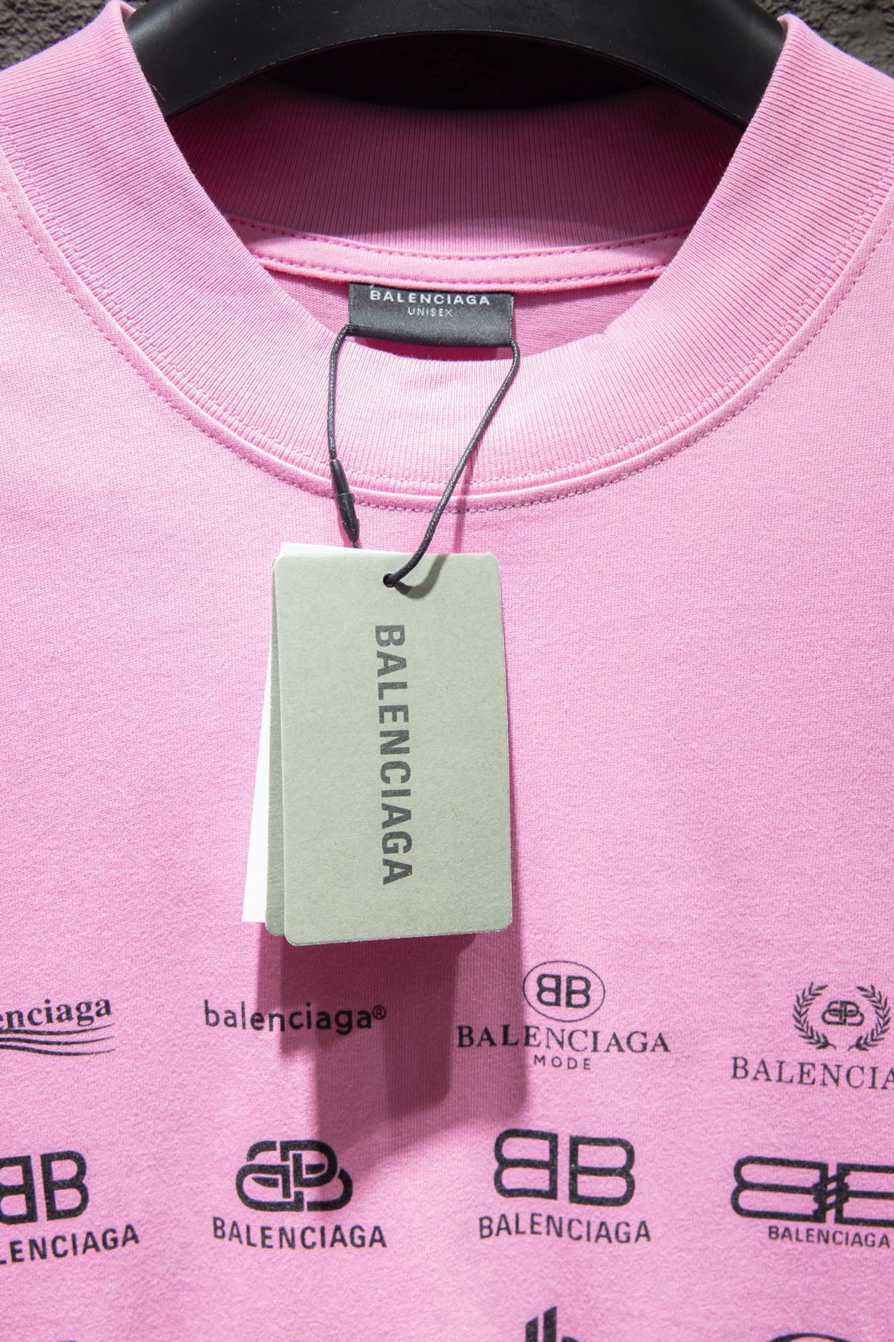 balenciaga logo design pink tee