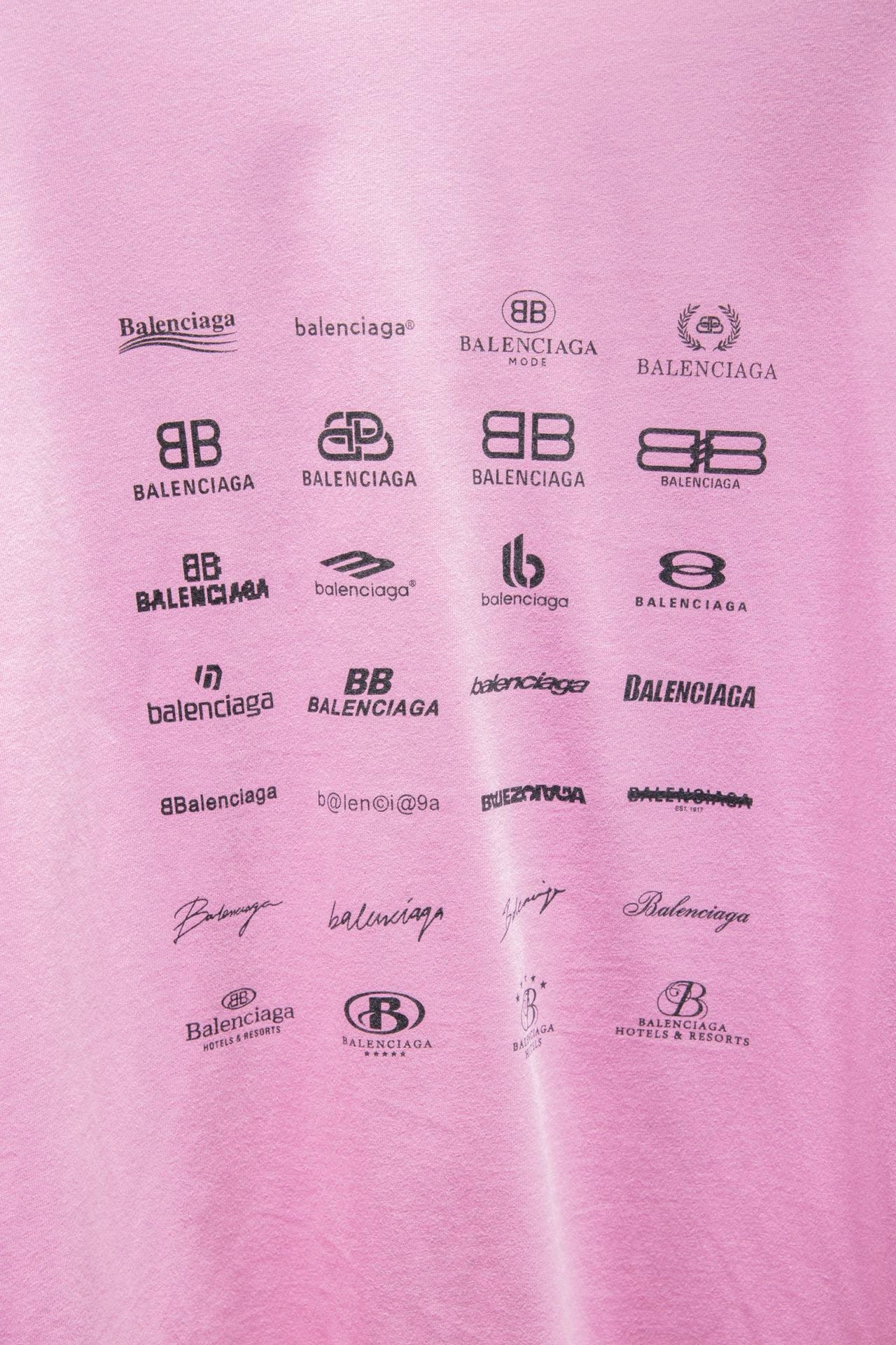 balenciaga logo design pink tee
