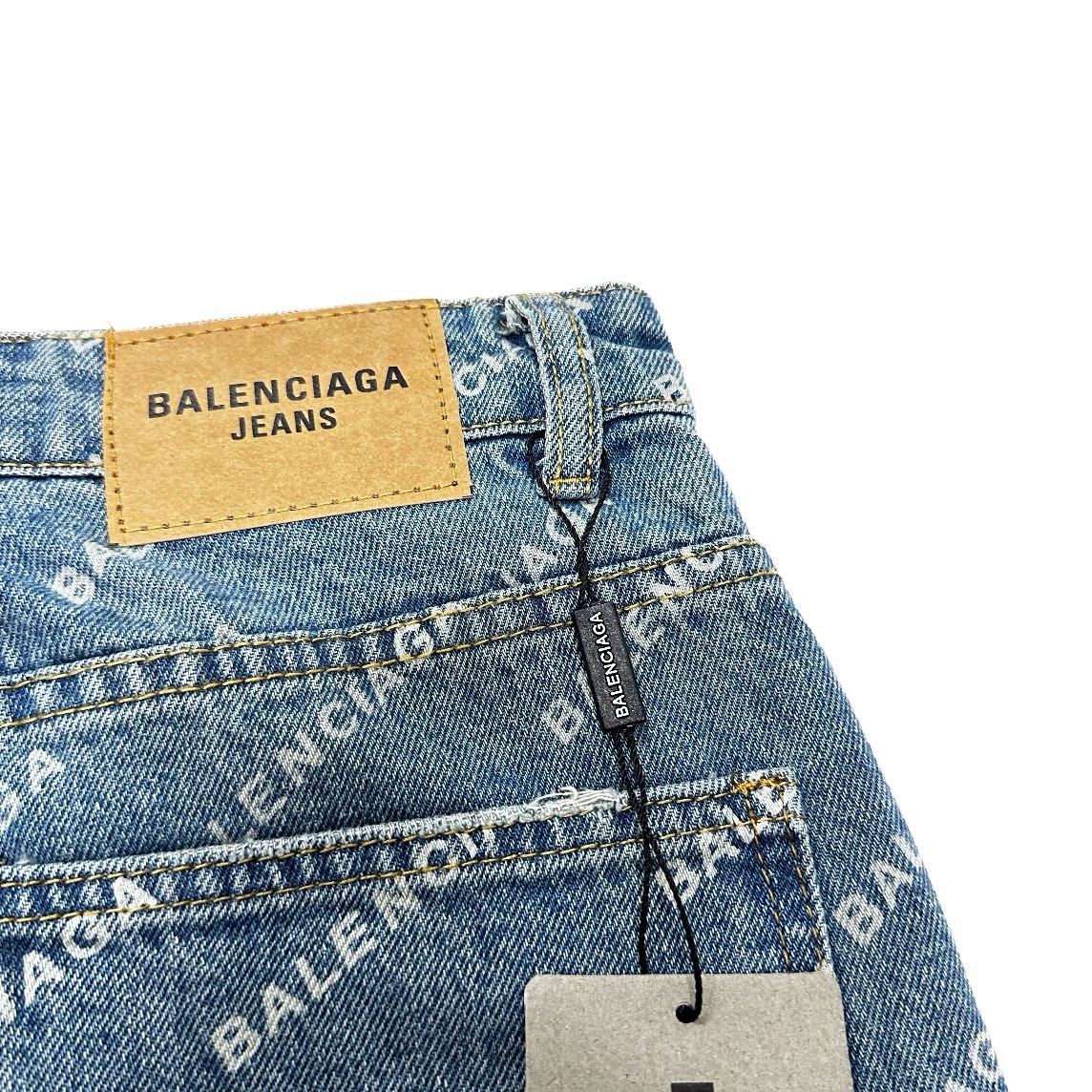 balenciaga classic full-print logo jeans
