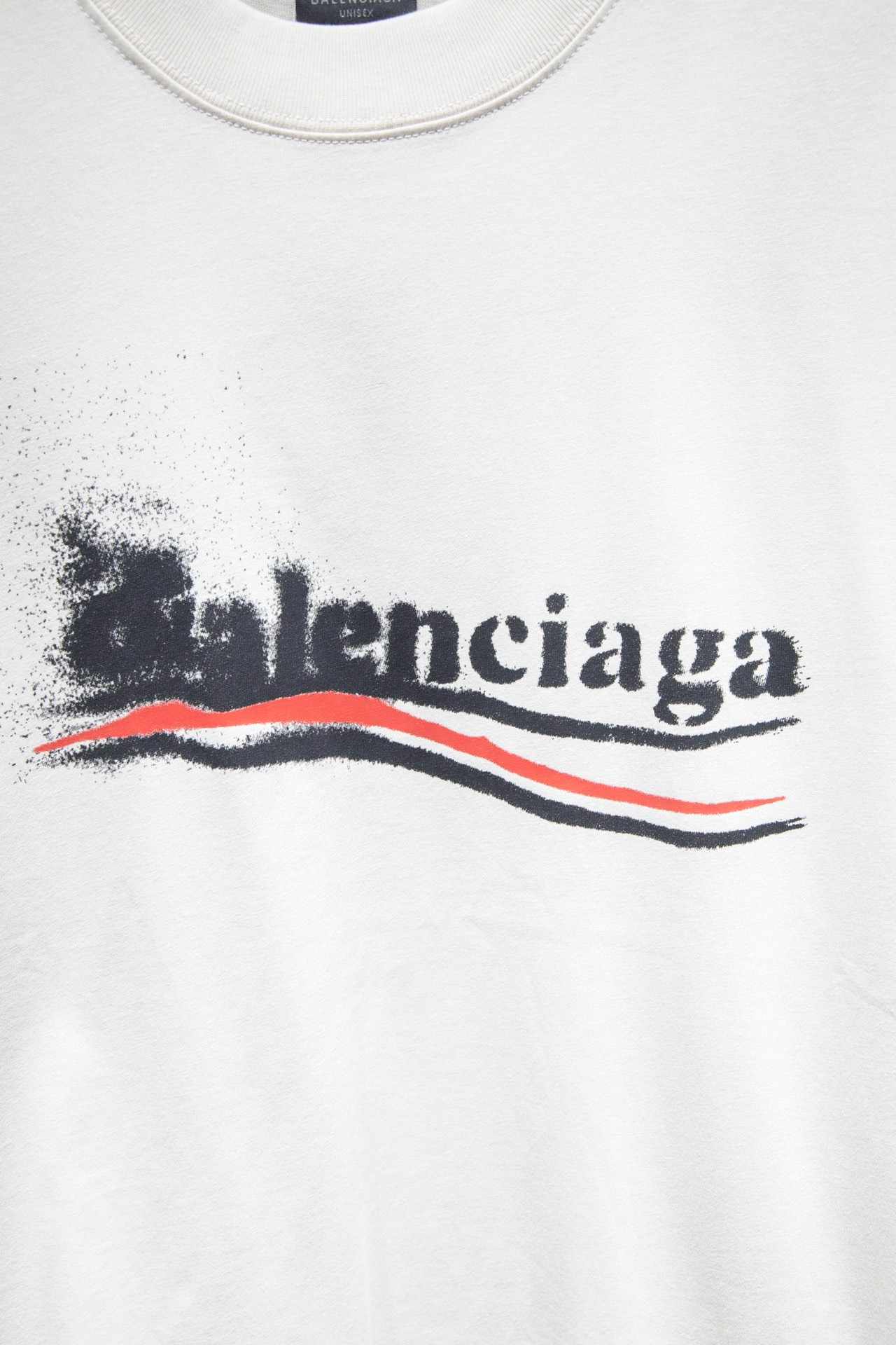 Balenciaga direct inkjet printing white tee