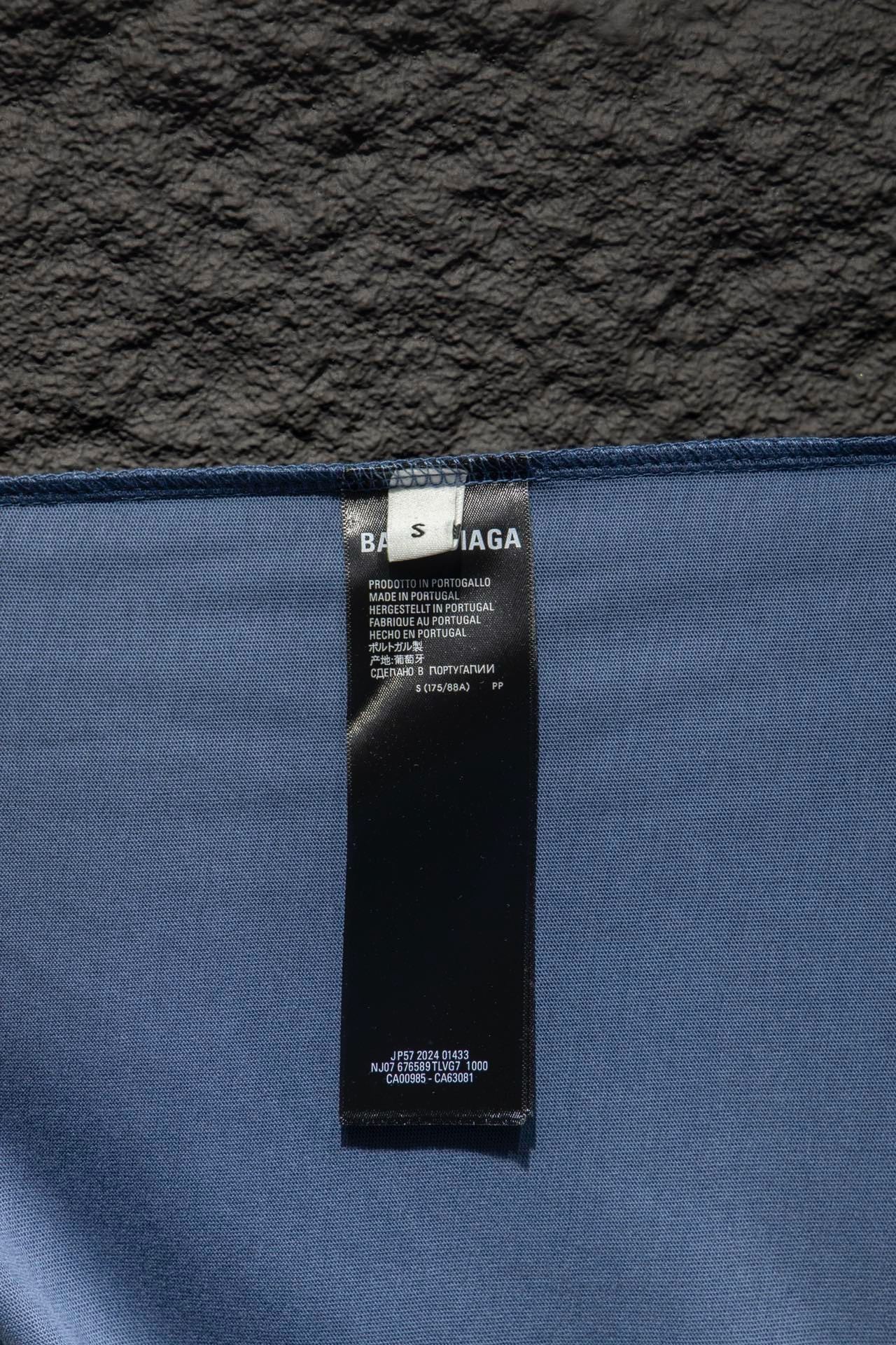 Balenciaga x Adidas collaboration blue tee