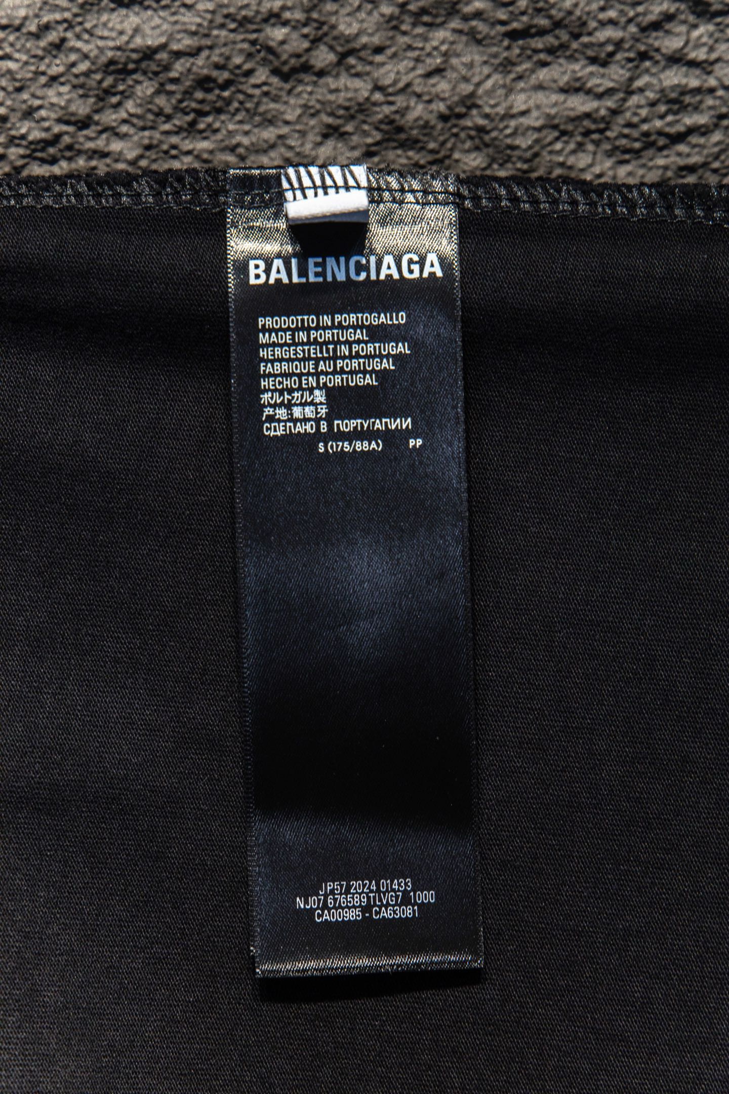 balenciaga logo black tee