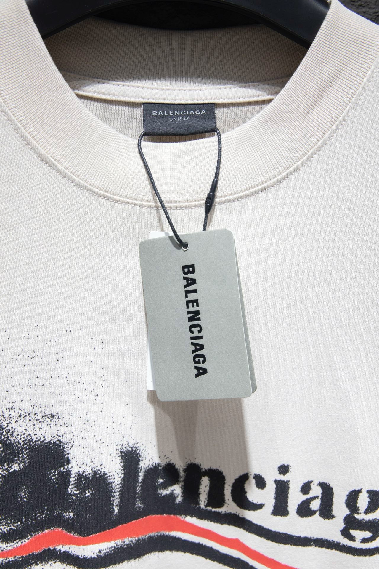 Balenciaga direct inkjet printing white tee