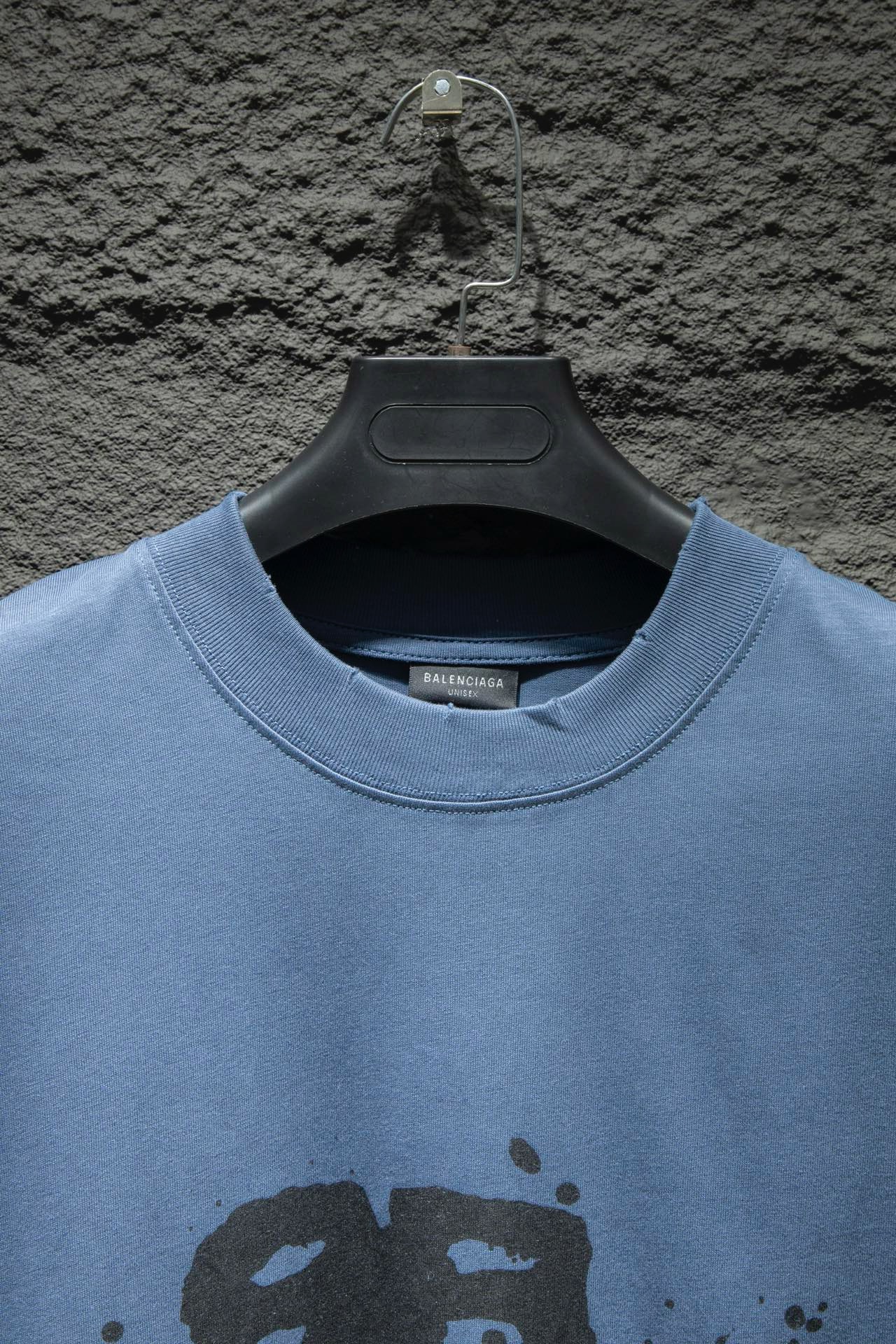 balenciaga graffiti blue tee