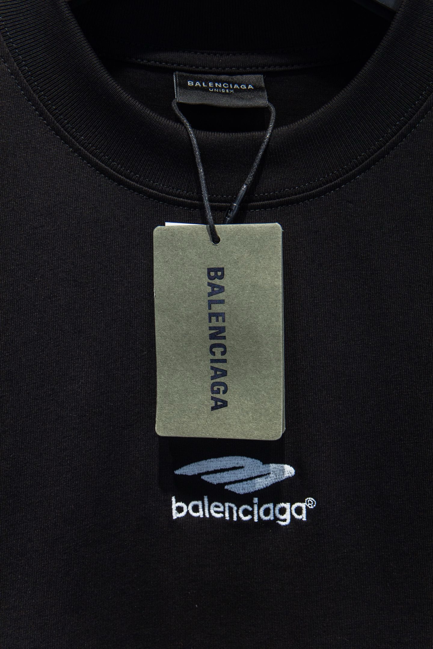 balenciaga logo black tee