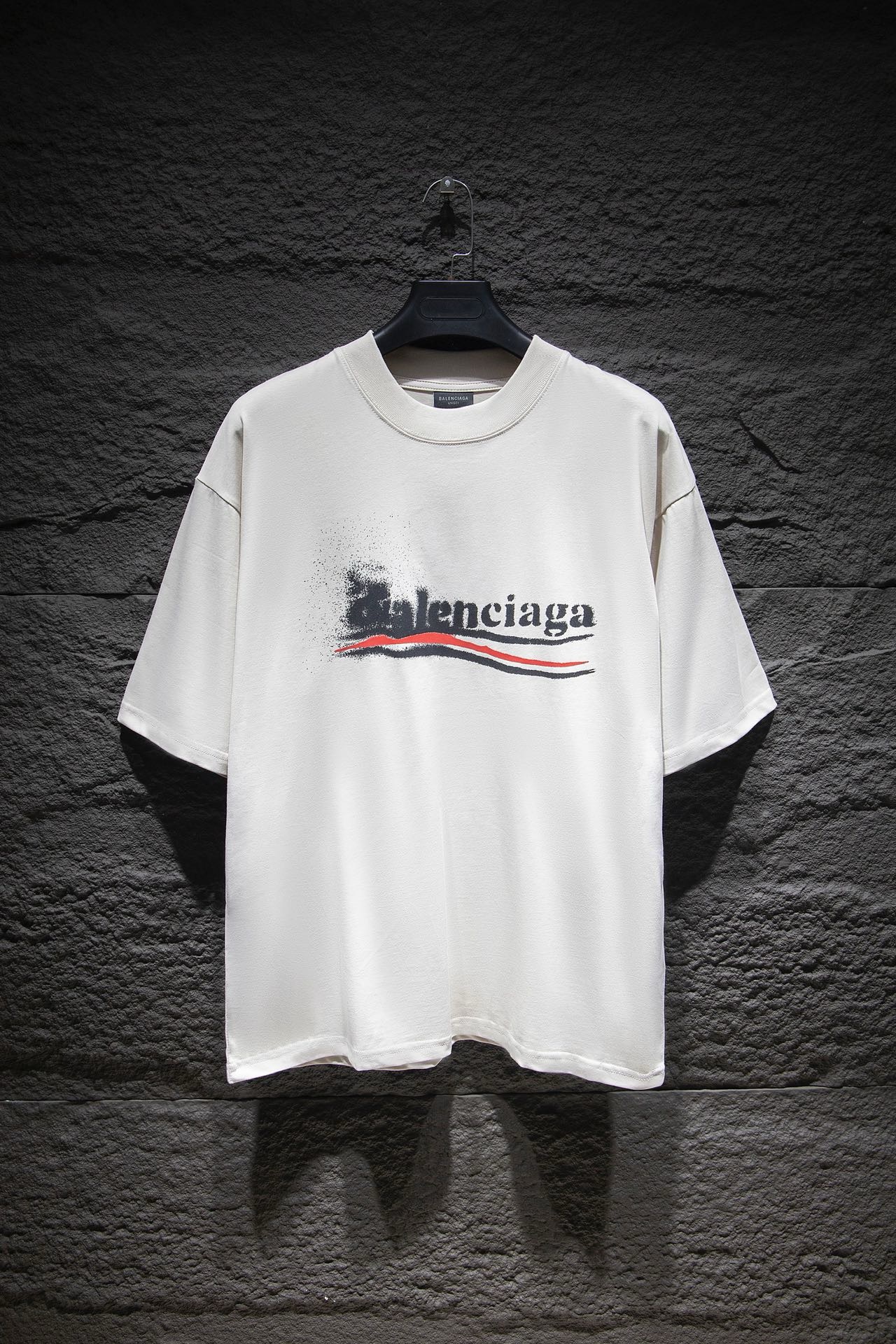 Balenciaga direct inkjet printing white tee