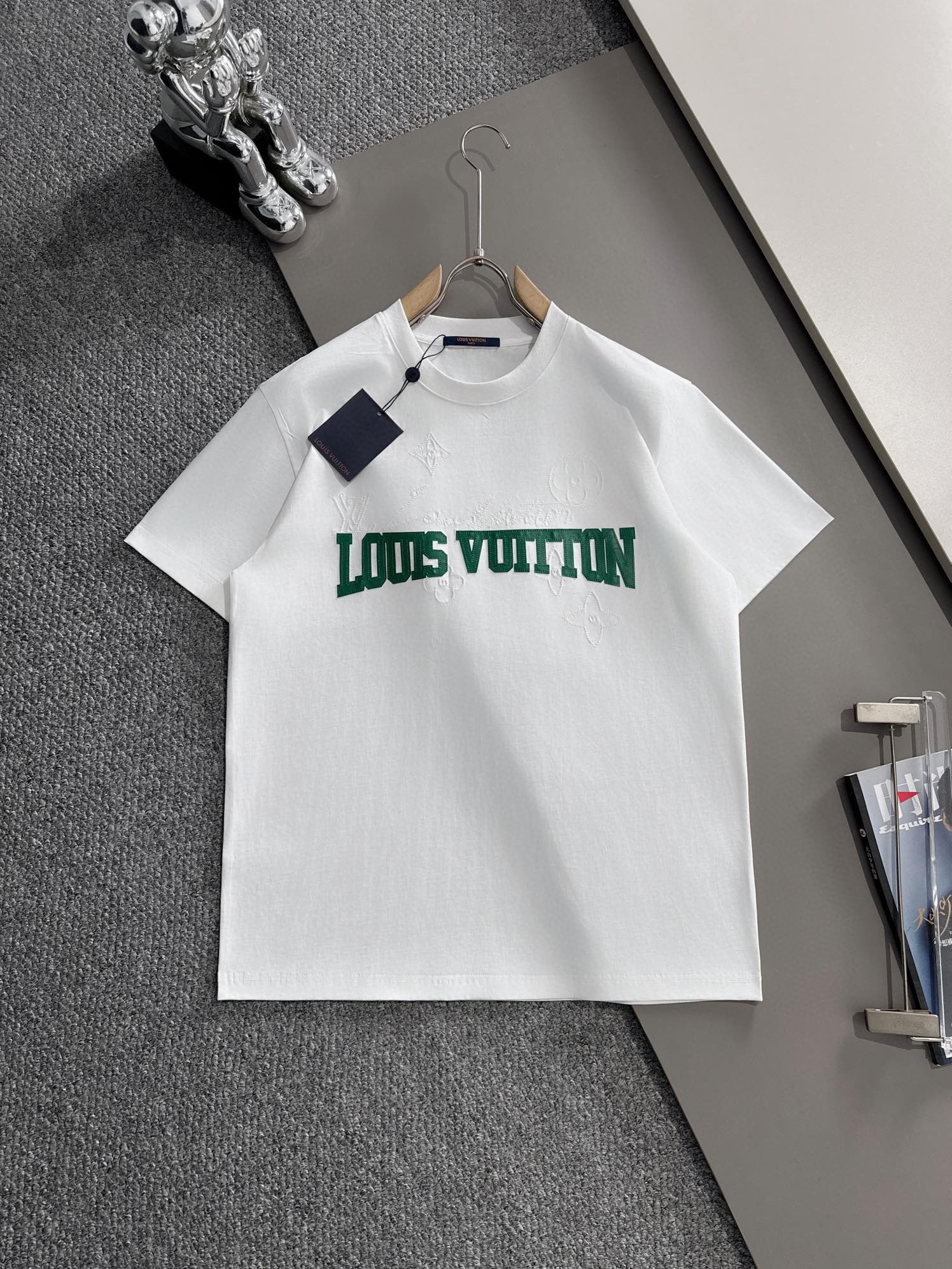 2025 LV Green Leather Logo Tee 2 Colors