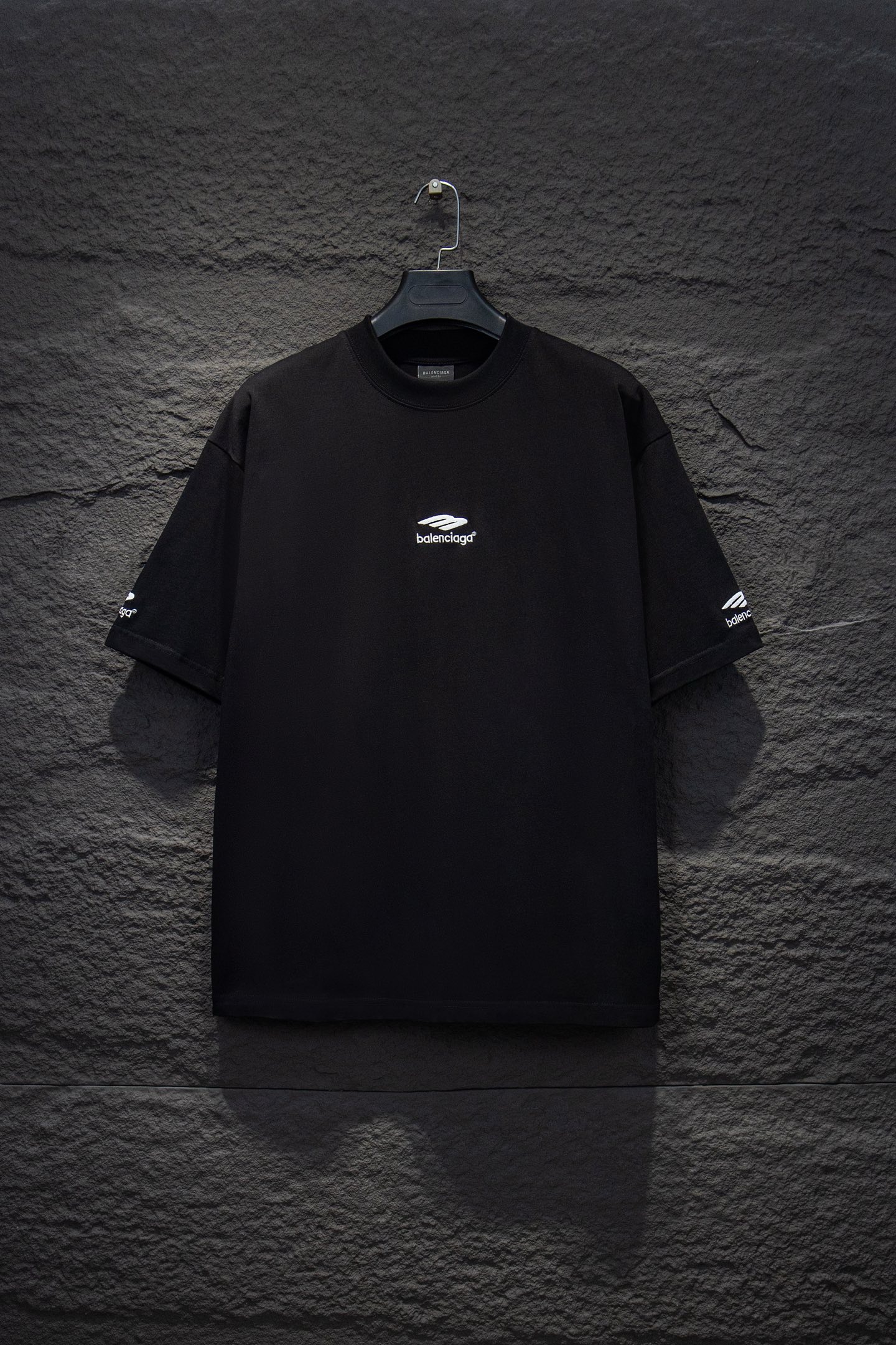 balenciaga logo black tee