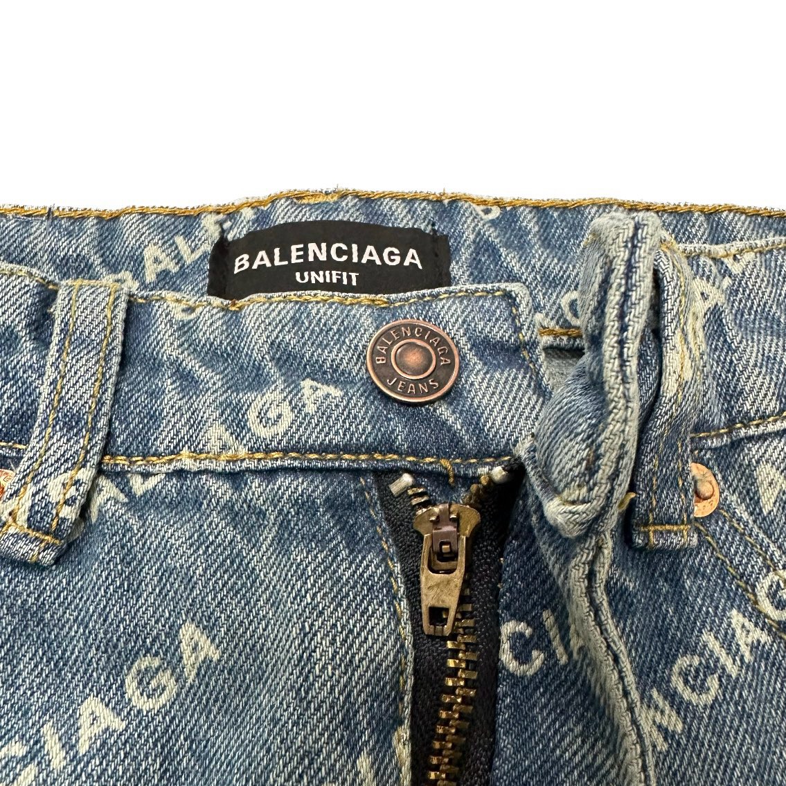 balenciaga classic full-print logo jeans