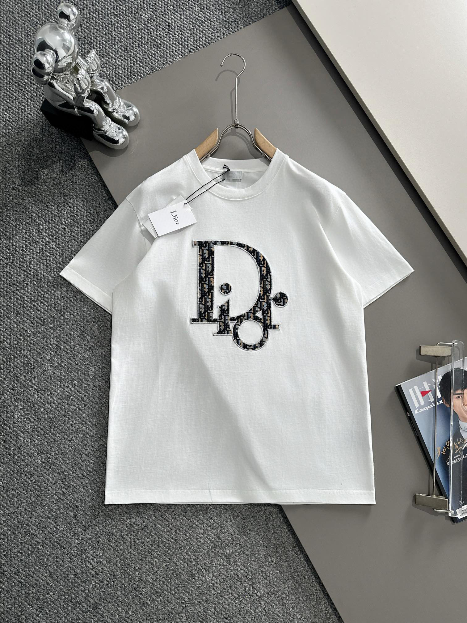 Dior Classic Embroidery Logo Tee 2 Colors