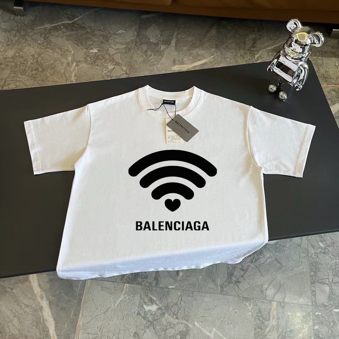 balenciaga wifi 2024ss black and white tee