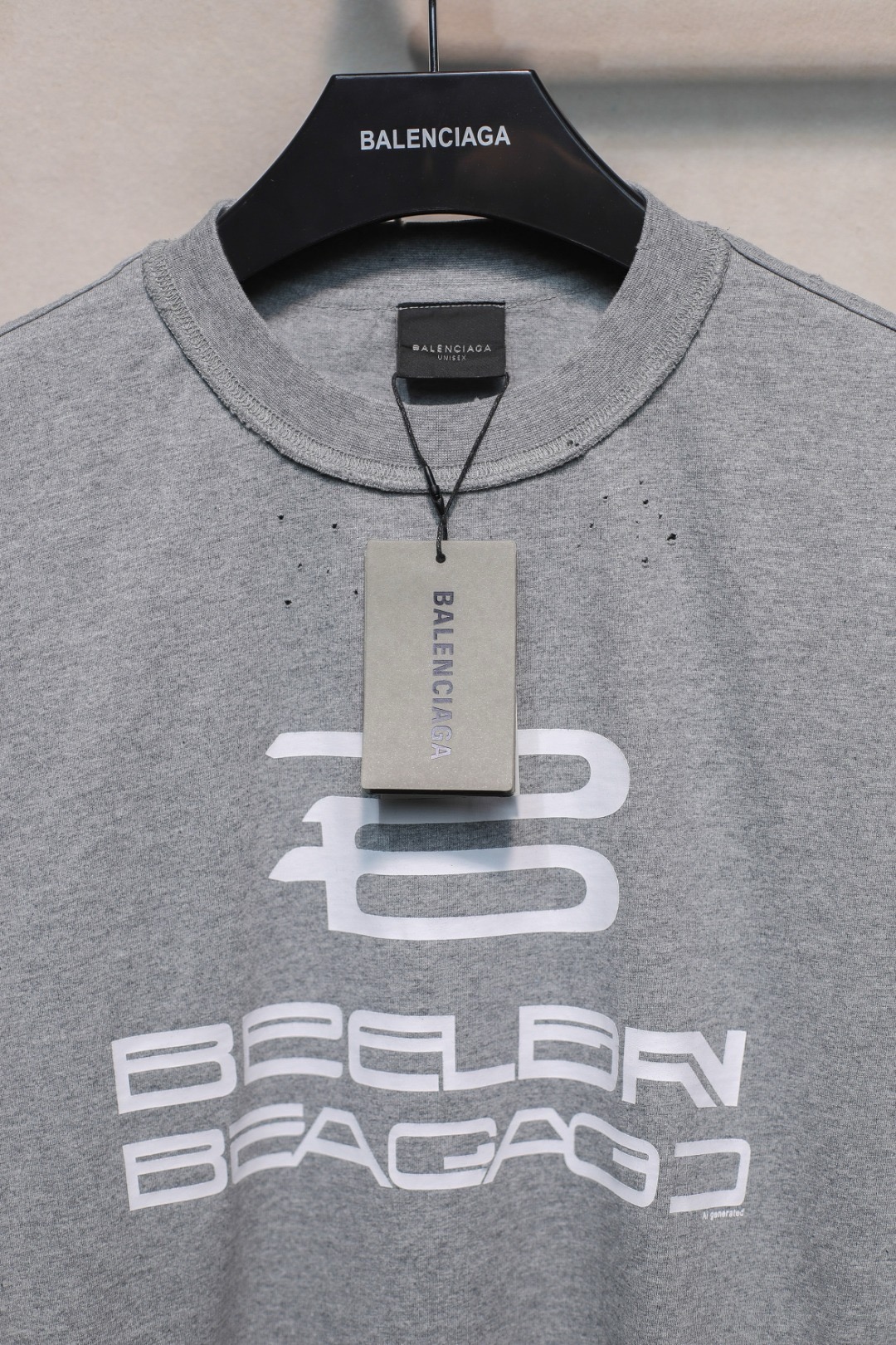 balencisga ai generated grey tee