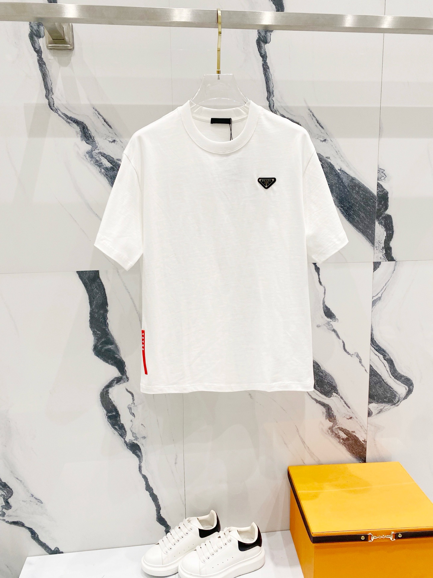 Prada classic black and white tee