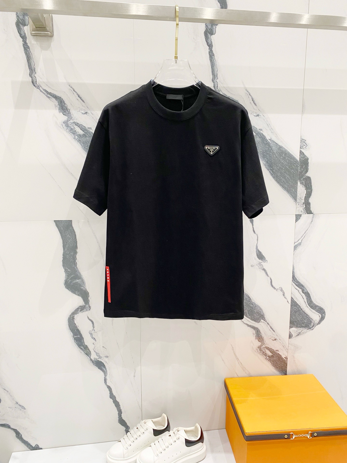 Prada classic black and white tee