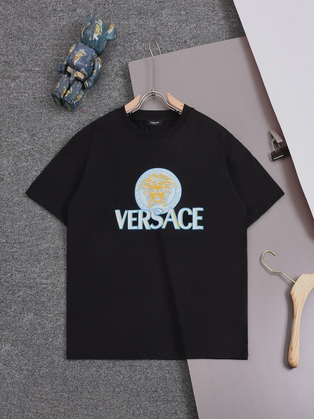 Versace Classic Logo Blue Letters Tee 2 Colors