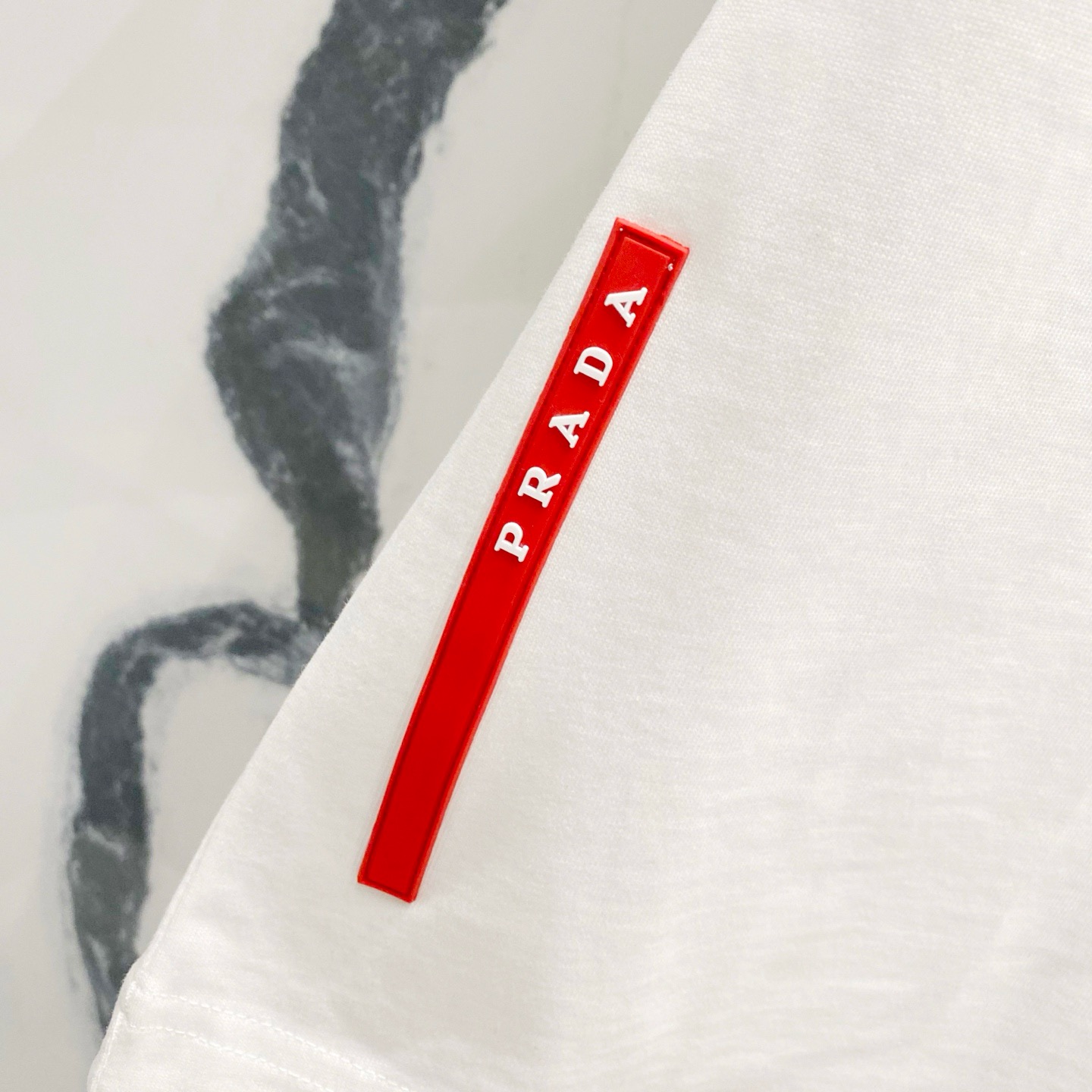 Prada classic black and white tee