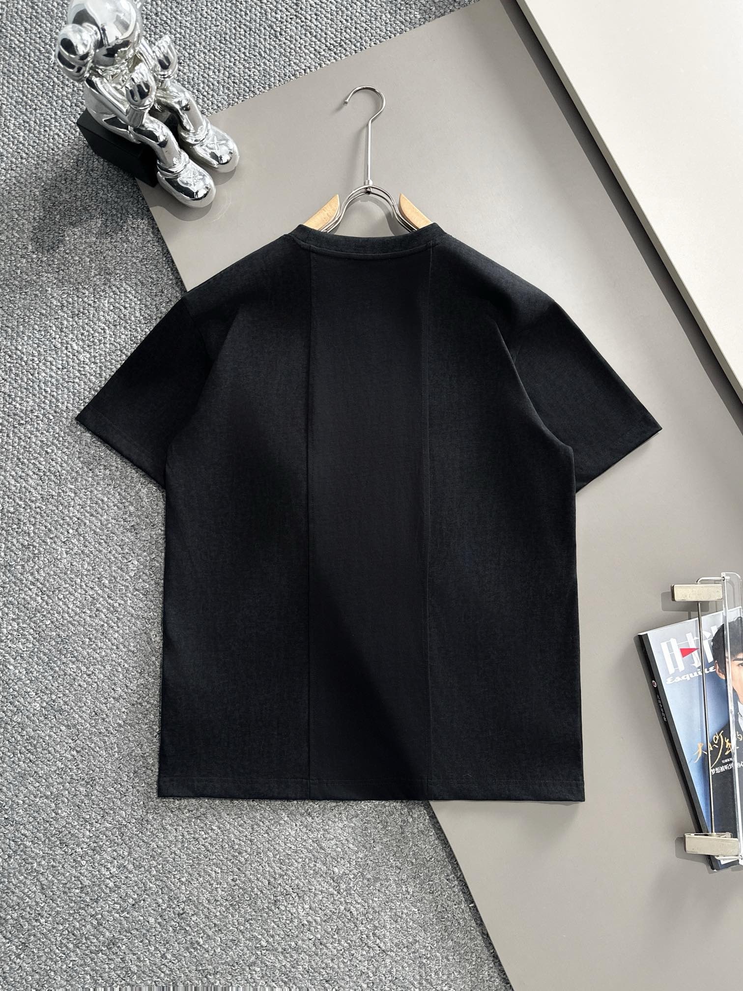 Prada fabric patchwork black and white tee