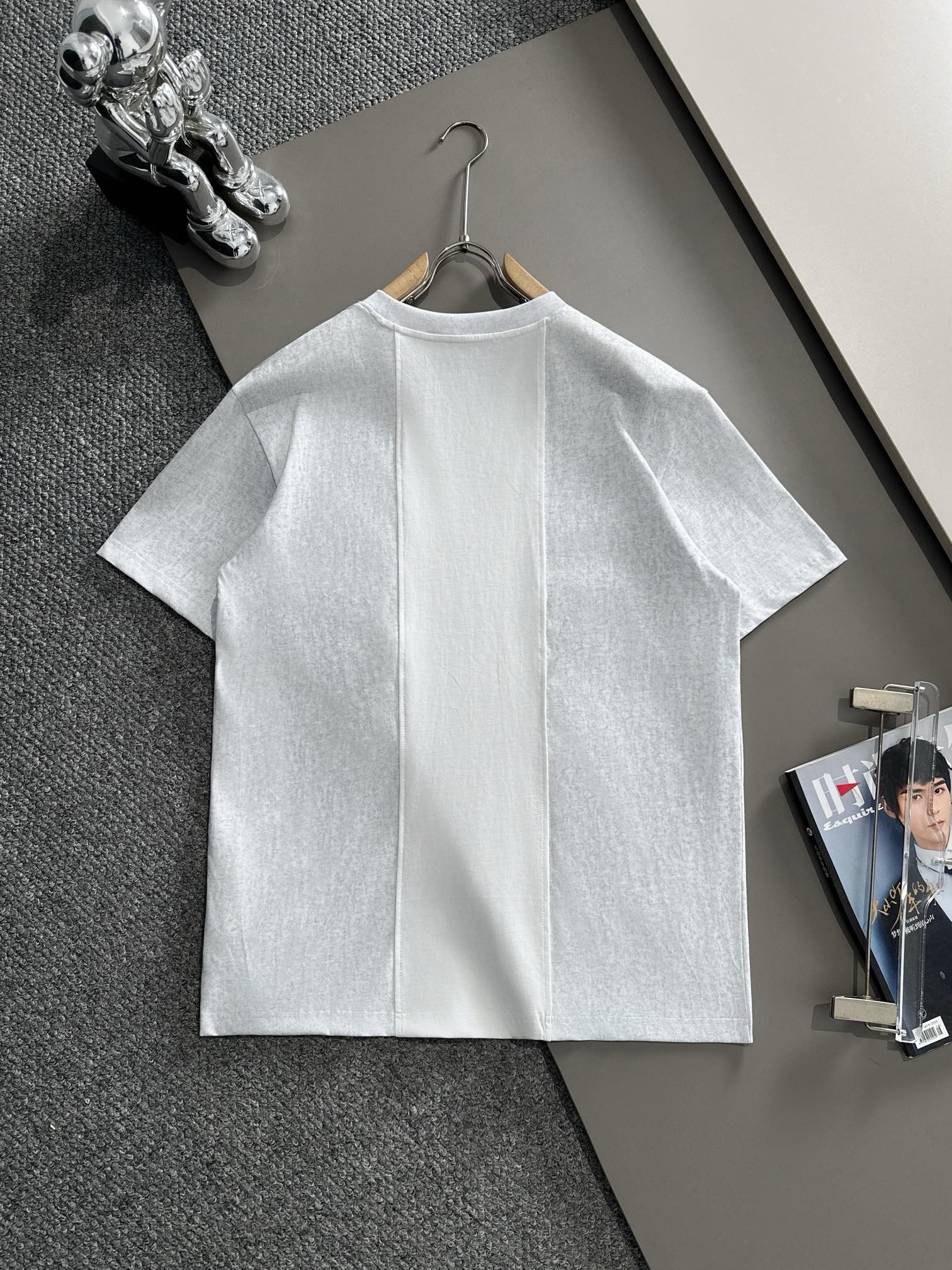 Prada fabric patchwork black and white tee