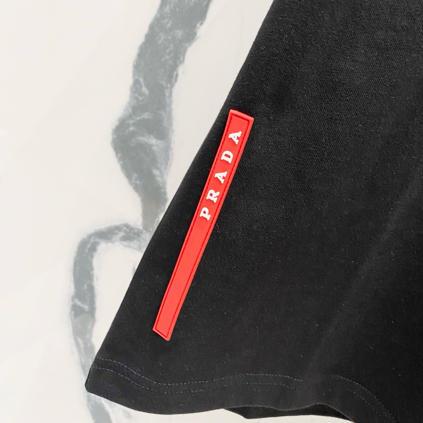 Prada classic black and white tee