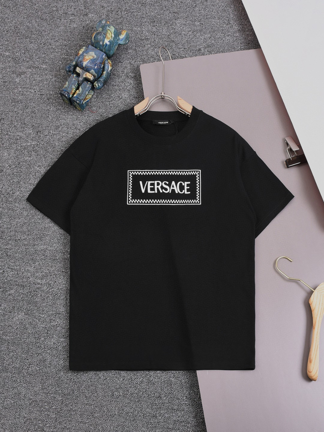 Versace Embroidery Box Logo Tee 2 Colors