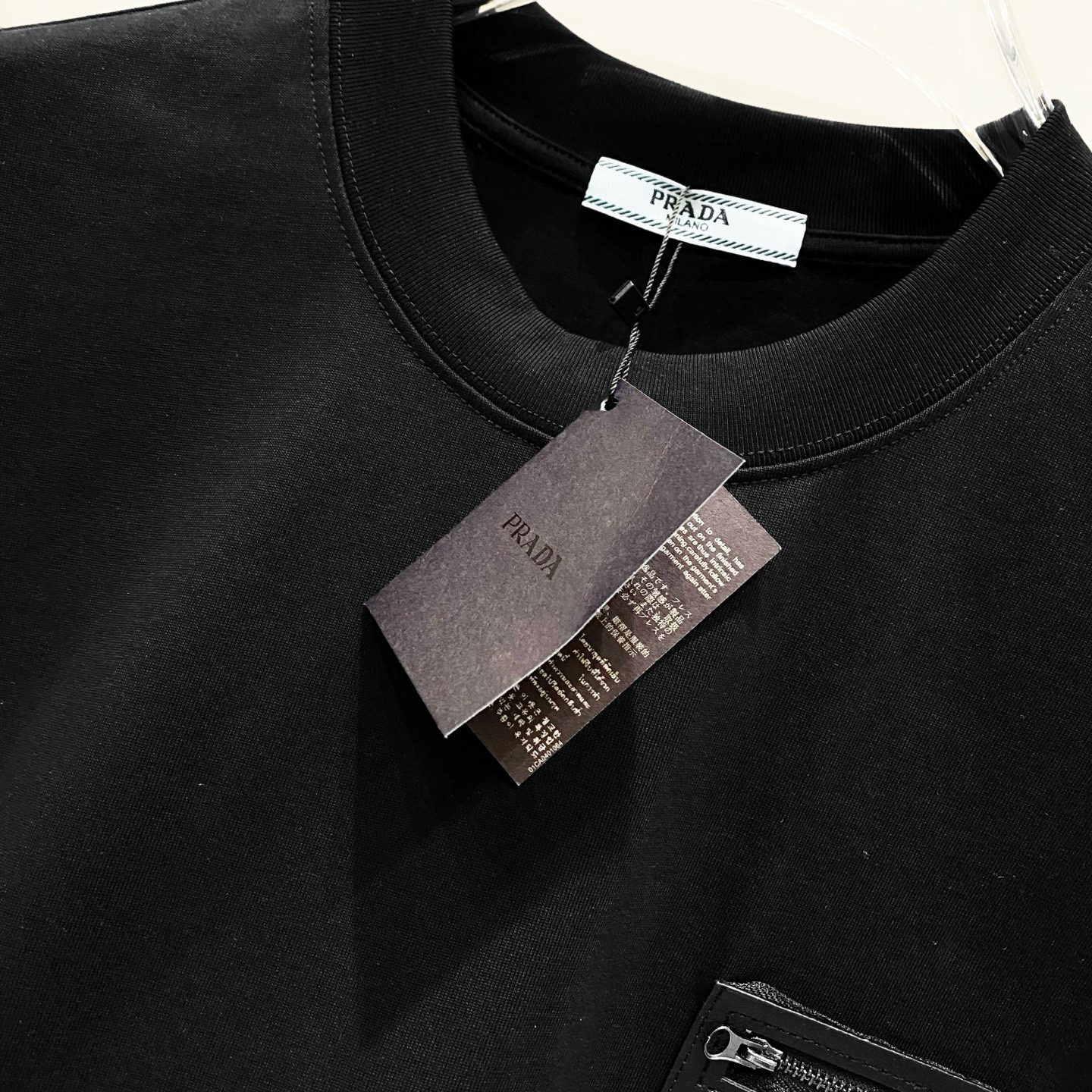Prada triangle logo black tee