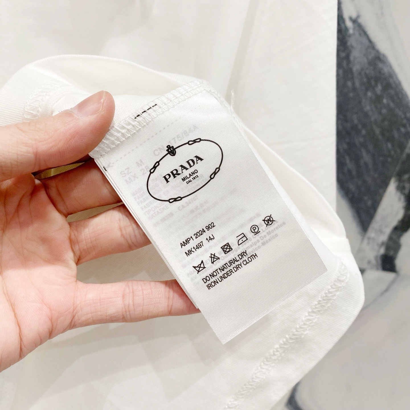 Prada classic black and white tee