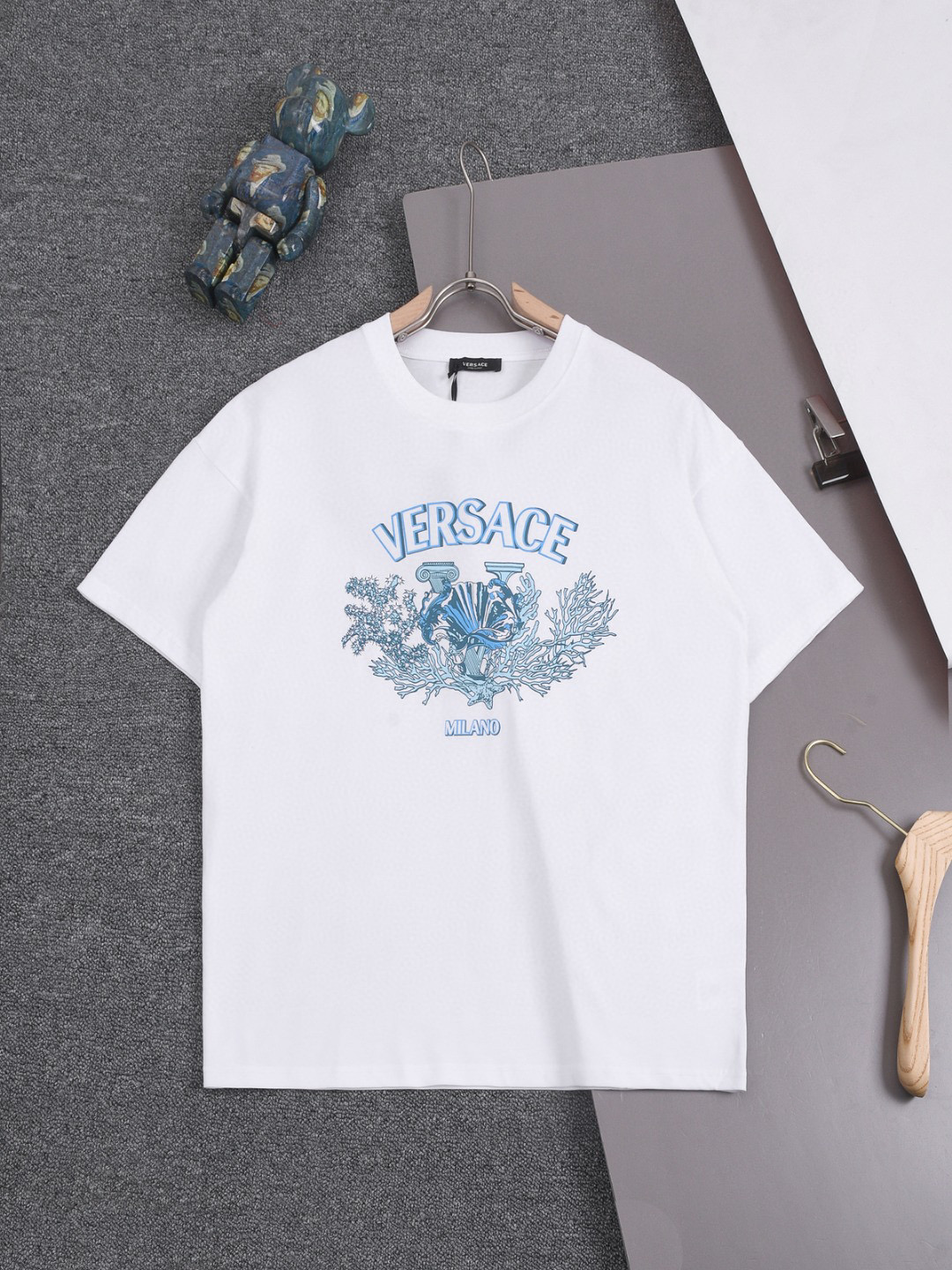 Versace Blue Coral Print tee 2 Colors