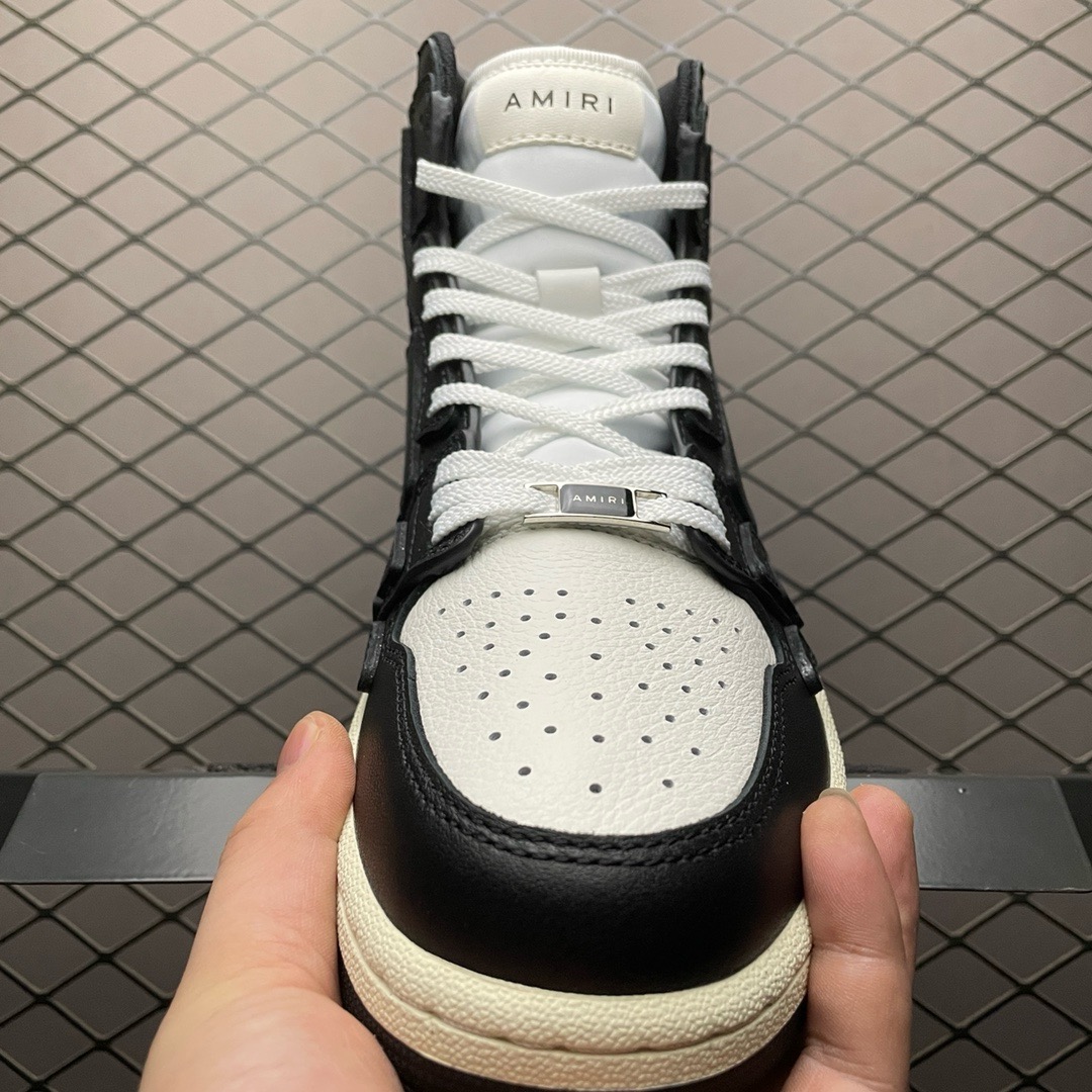 AMIRI Skeleton Skel High-Top Sneakers Black&White