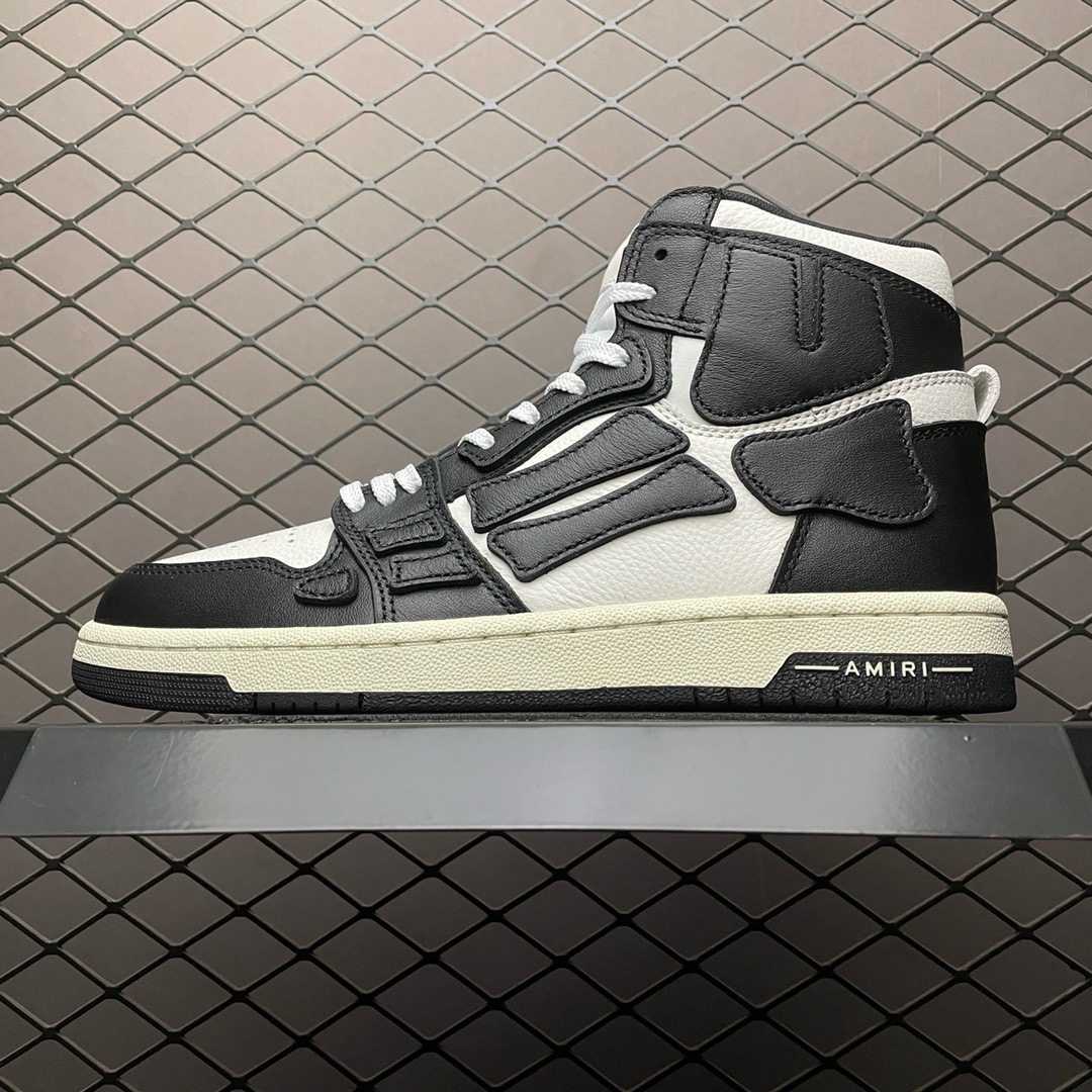 AMIRI Skeleton Skel High-Top Sneakers Black&White
