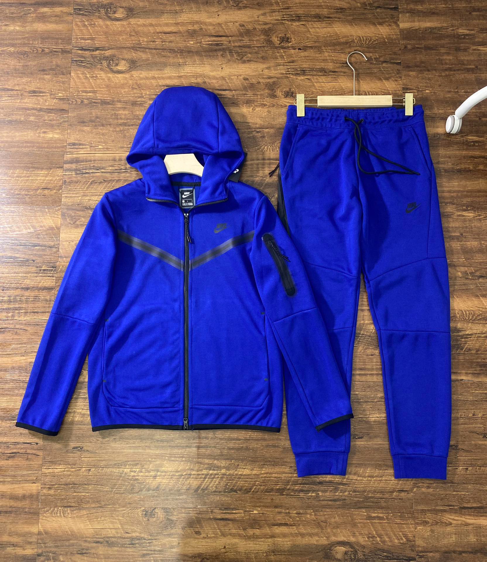 nike tech fleece all blue a set