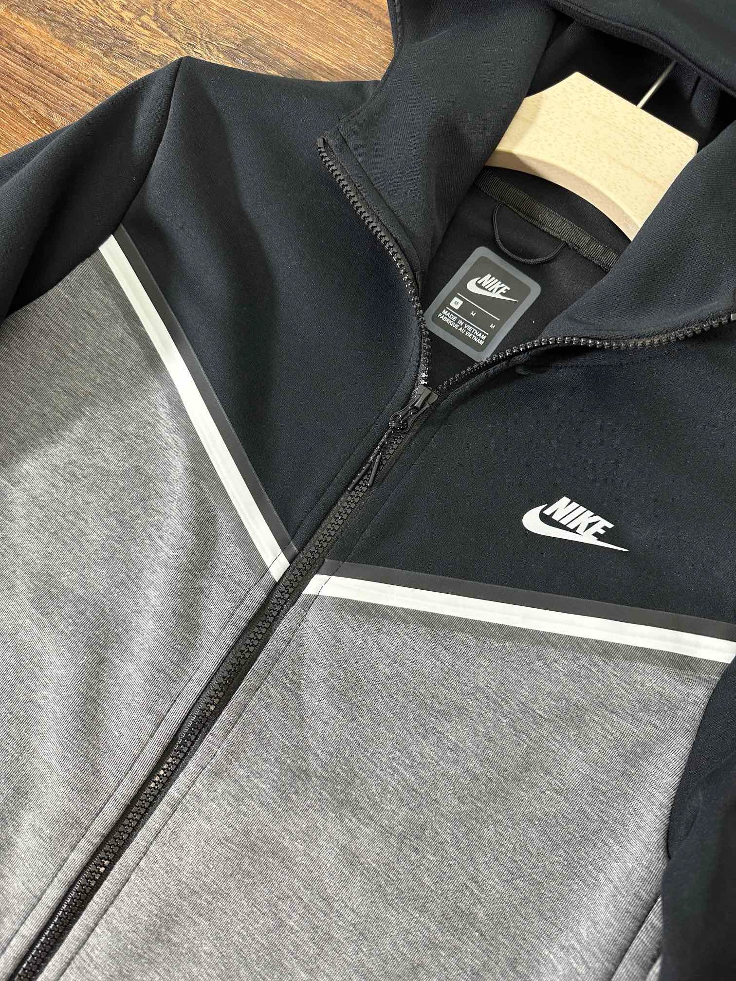 nike drill tech fleece black and grey a set