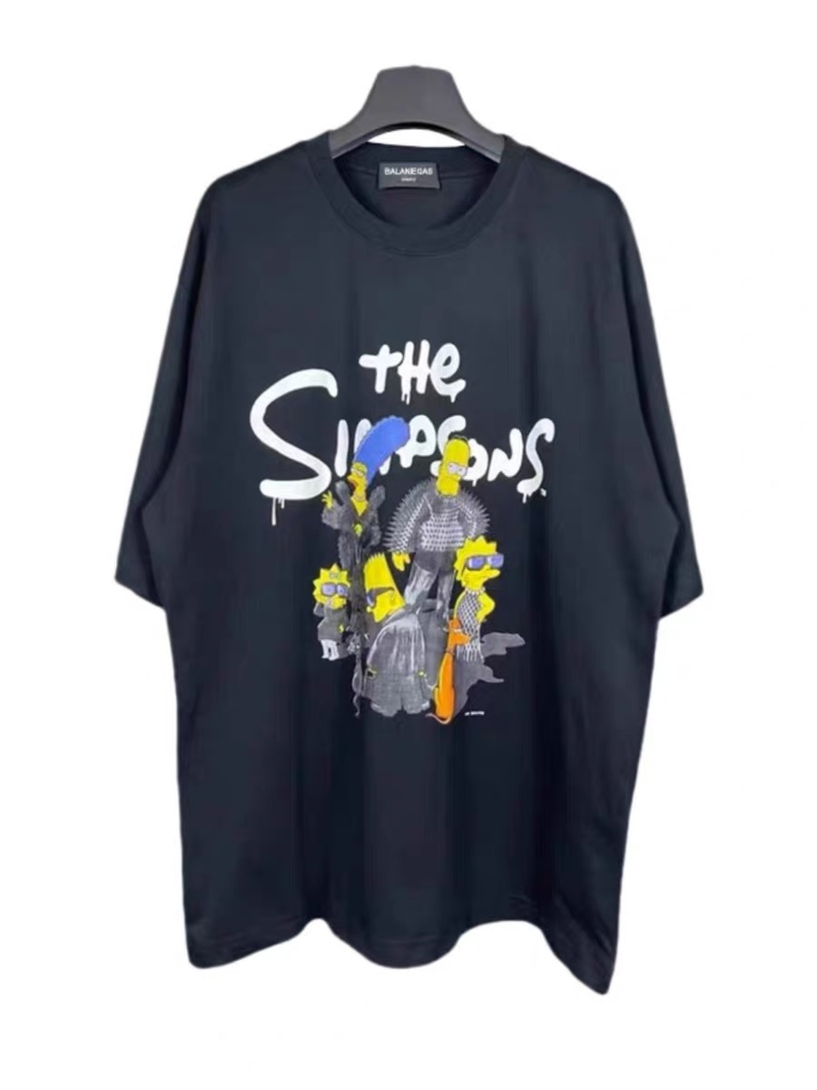 balenciaga simpson cracked black and white tee