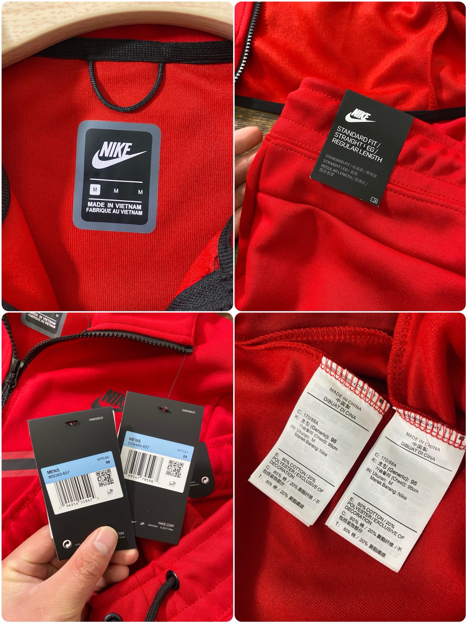 nike tech fleece all red a set