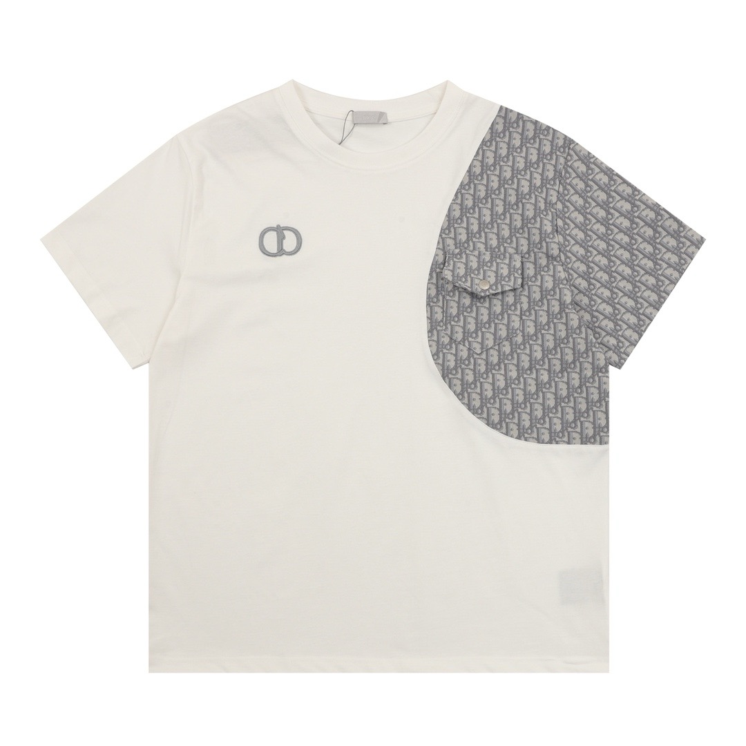 Dior Embroidered Panels  round neck Tee